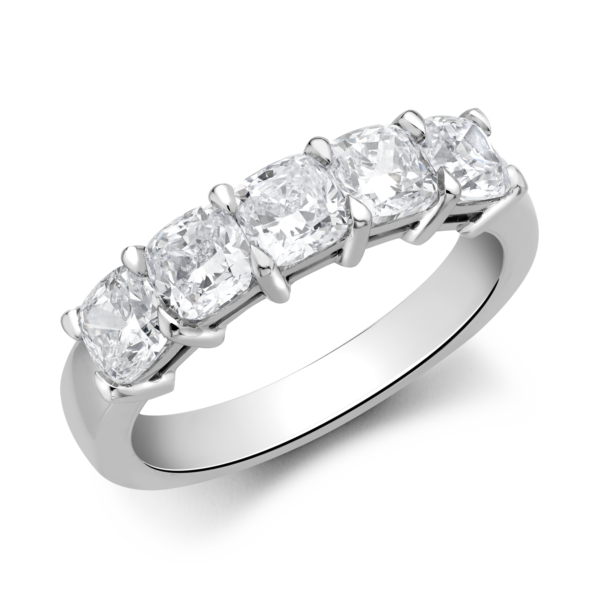 Cushion Cut Diamond Five-Stone Ring Cushion Cut, Five-Stone, Claw Set_1