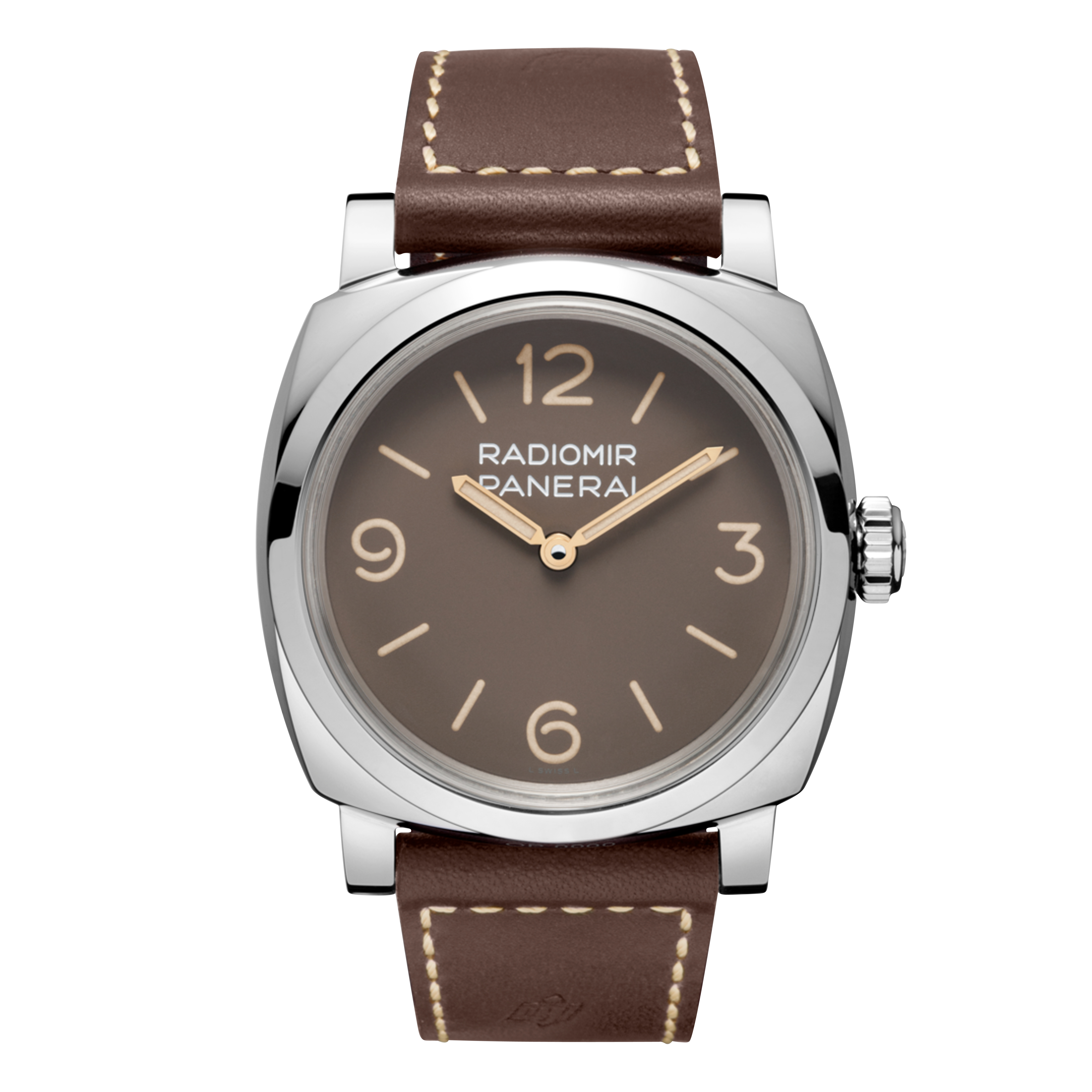 Radiomir 1940 3 Days Acciaio - 47mm Brown Dial, Arabic/Baton Numerals_1