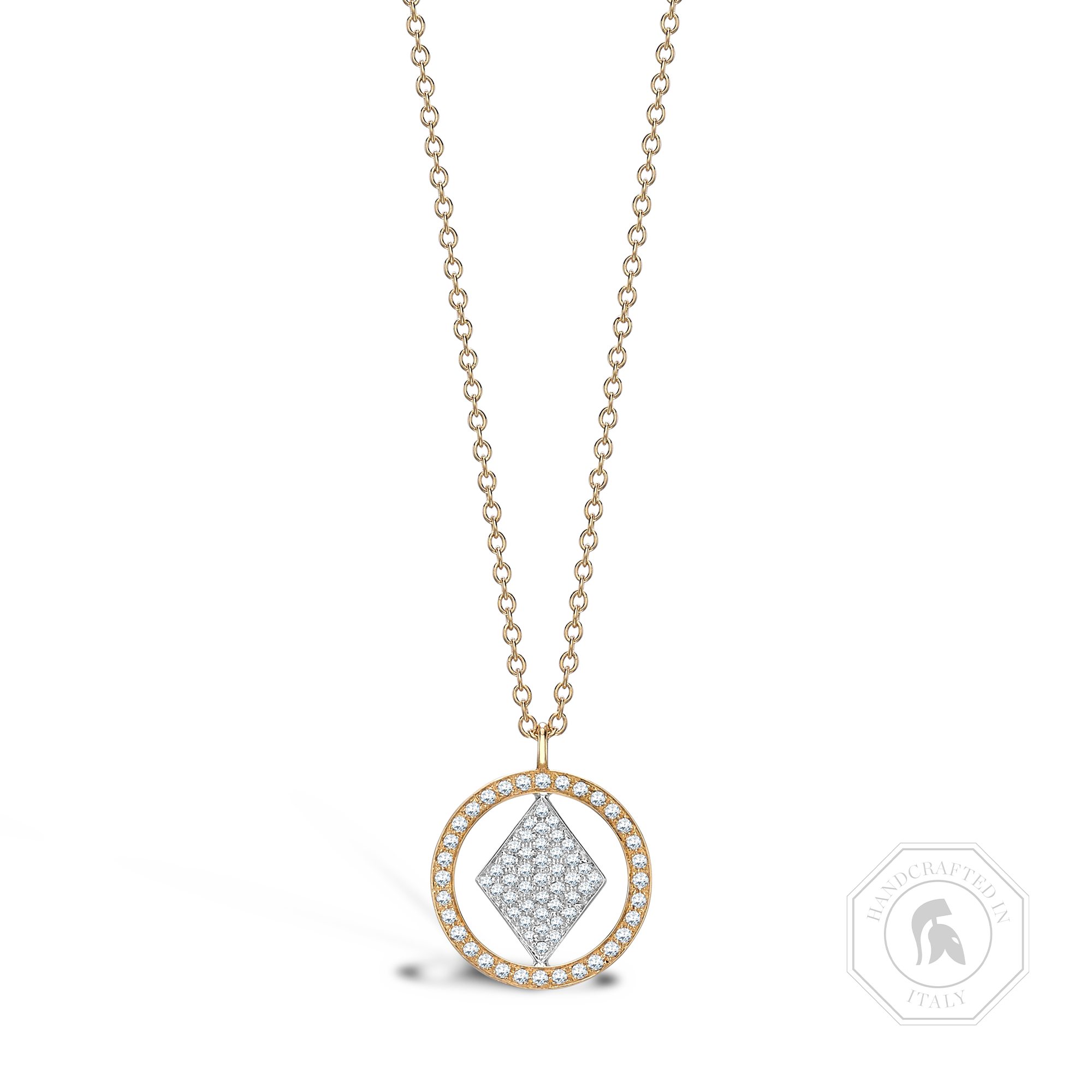 Lady Luck Diamond Pendant in Yellow and White Gold _1