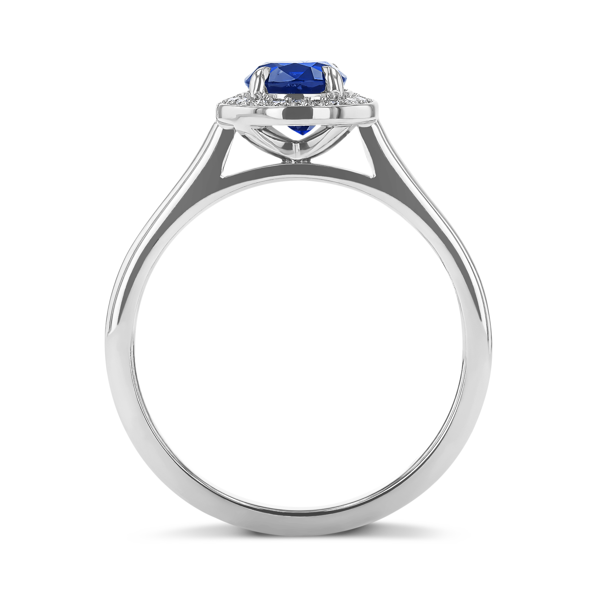 Celestial Brilliant Cut 1.12ct Sapphire and Diamond Cluster Ring Brilliant cut, Claw set_3