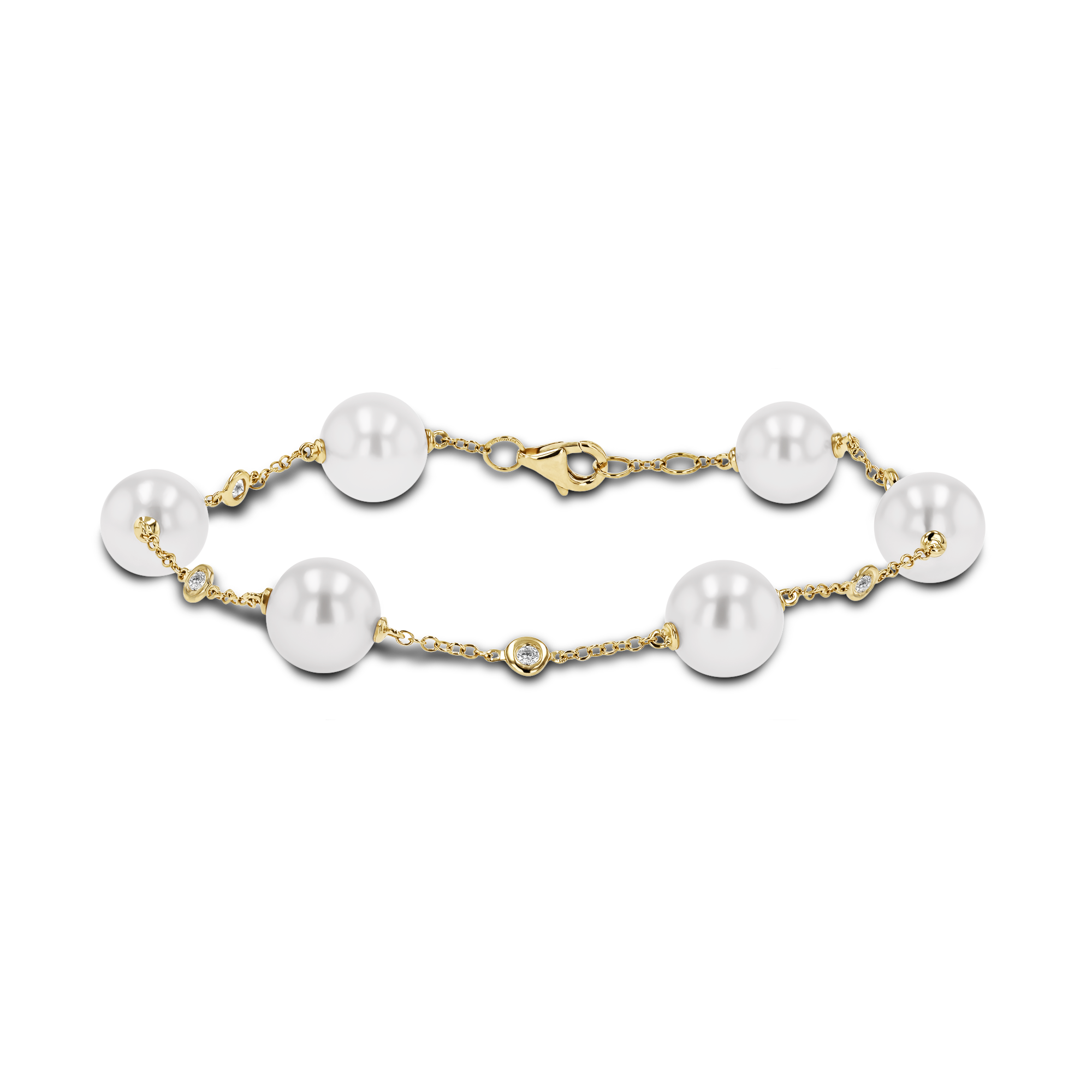 Akoya Pearl Bracelet with Brilliant Cut Diamonds 8mm - 9mm_1