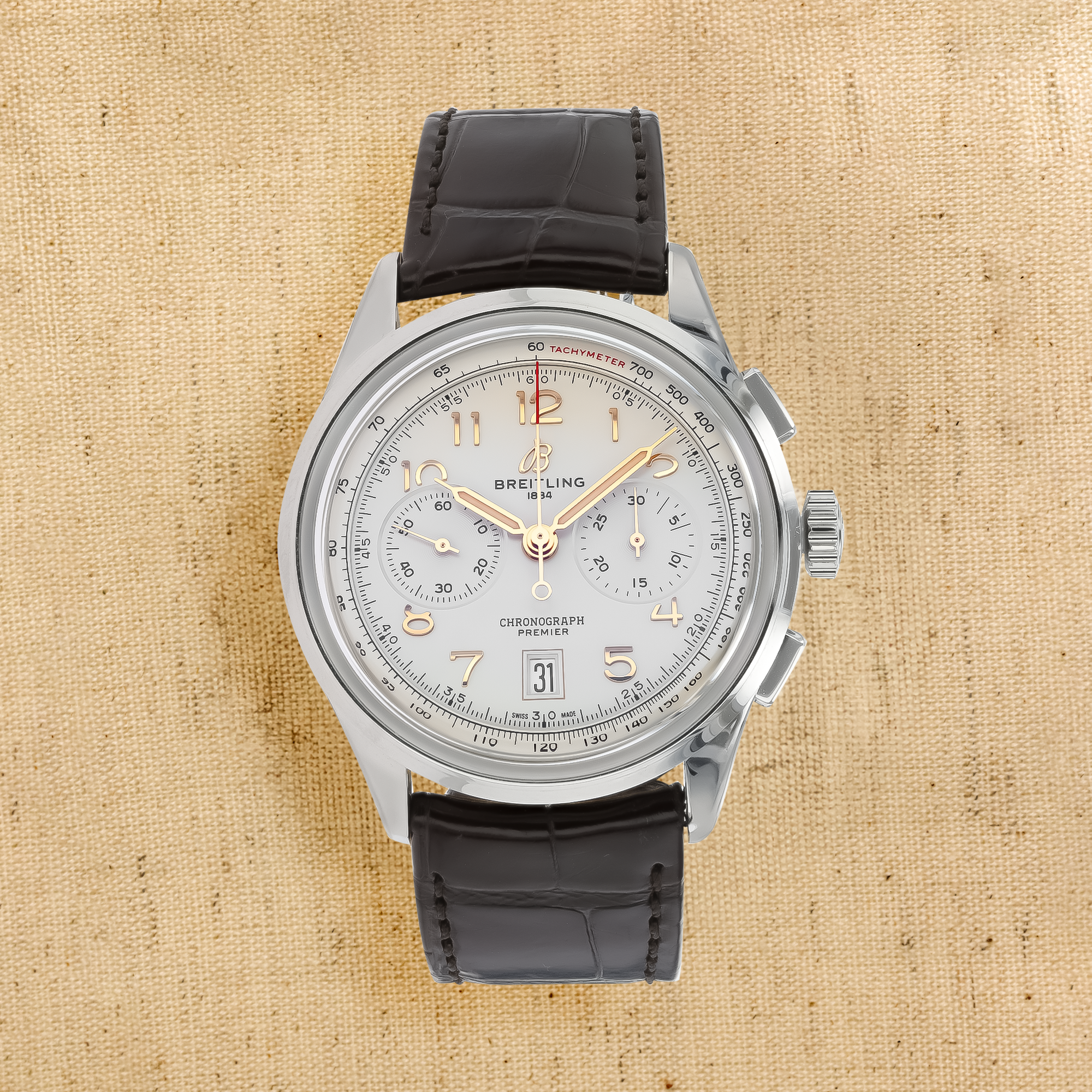 Pre-Owned Breitling Premier BO1 Chronograph 42 42mm, Beige Dial, Arabic Numerals_1