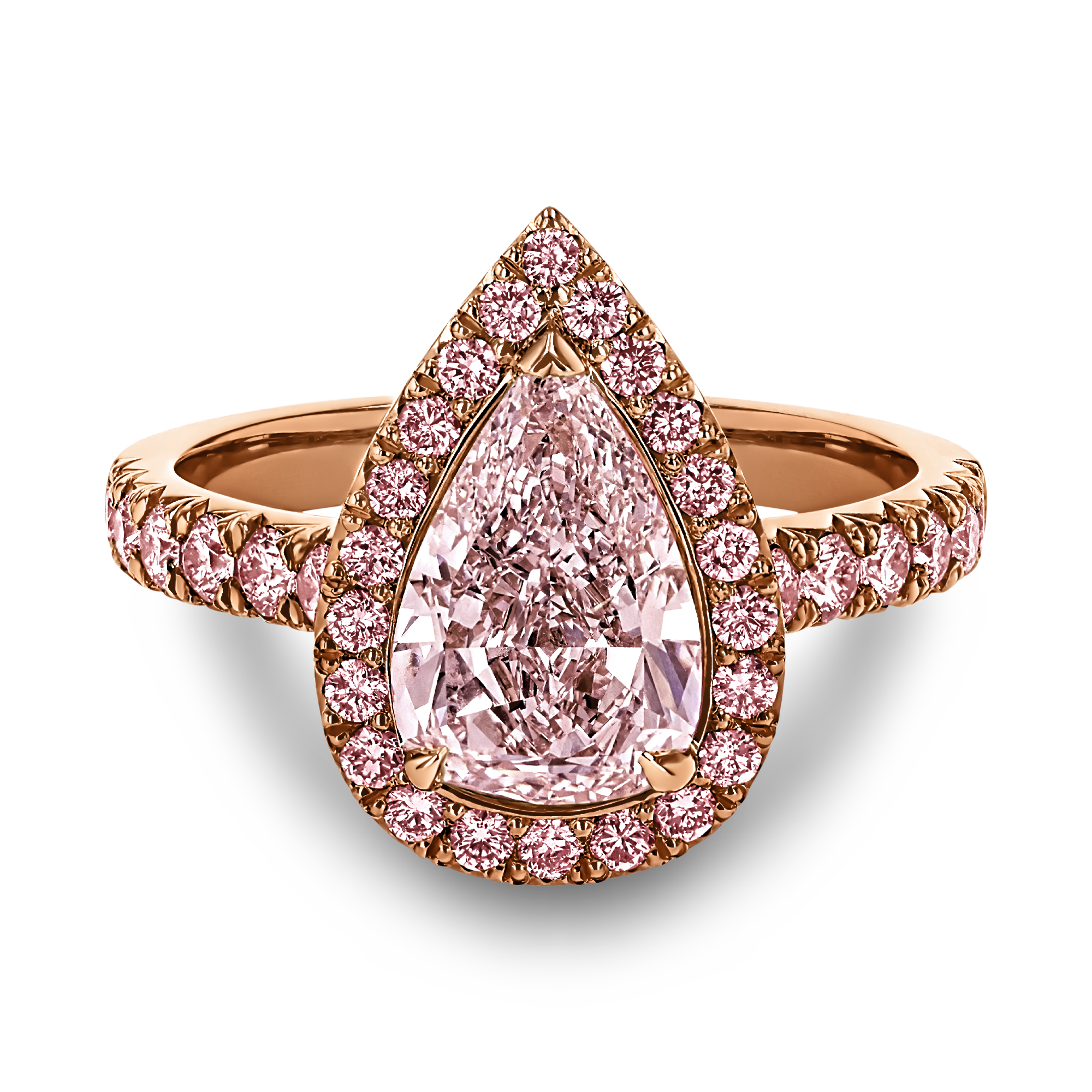 Masterpiece Celestial Light Pink Pear Cut Diamond Ring Pear & Brilliant Cut, Claw Set_2