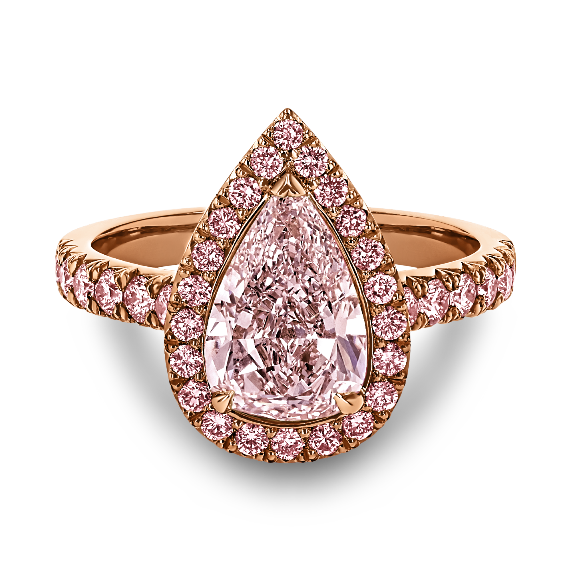 Masterpiece Celestial 2.01ct Pearshape Light Pink Diamond Cluster Ring Pearshape, Claw Set_2