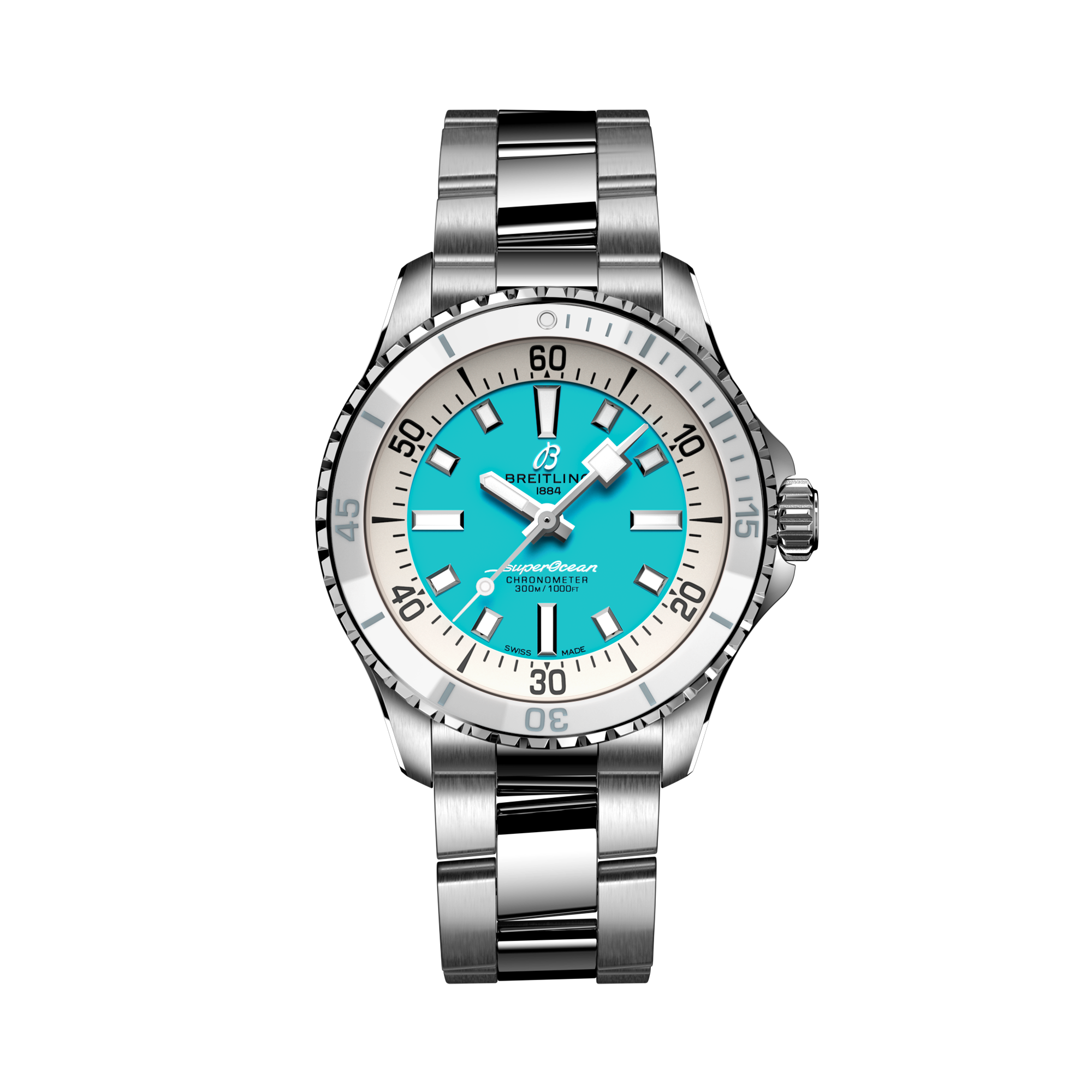 Breitling Superocean Automatic 36 36mm, Turquoise Dial, Arabic & Baton Numerals_1
