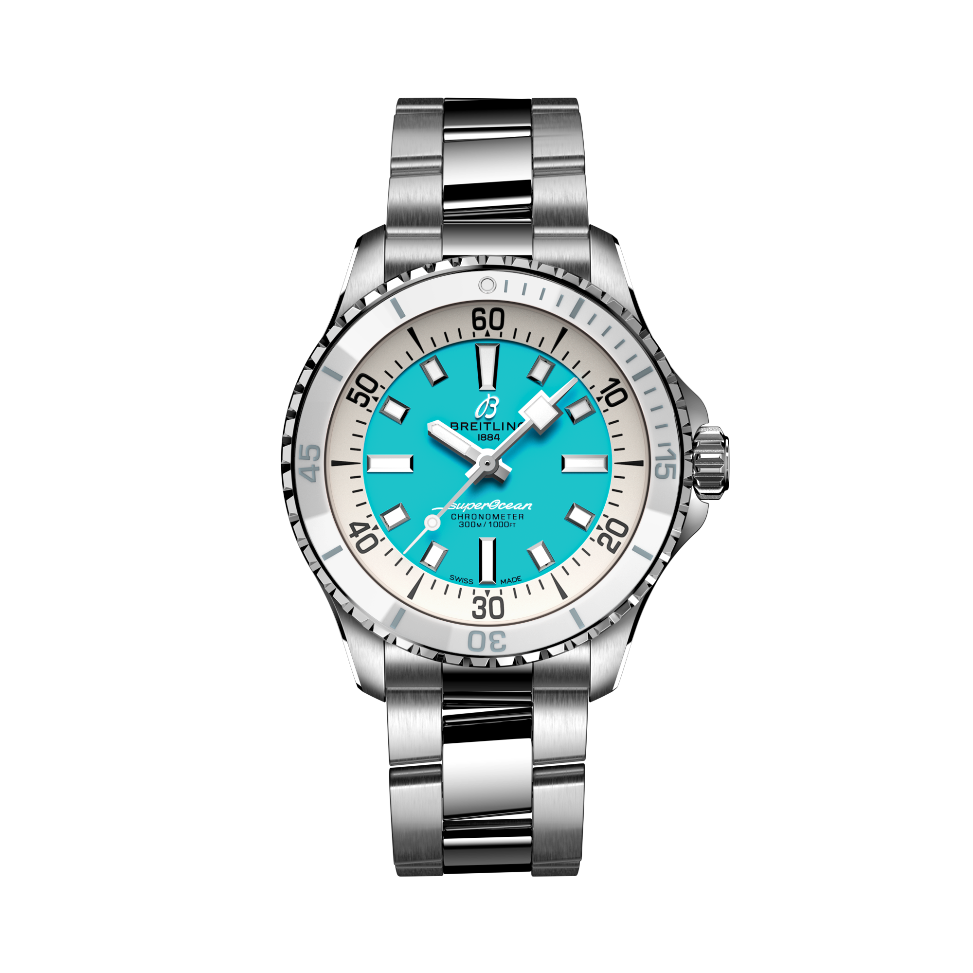 Breitling Superocean Automatic 36 36mm, Turquoise Dial, Arabic & Baton Numerals_1