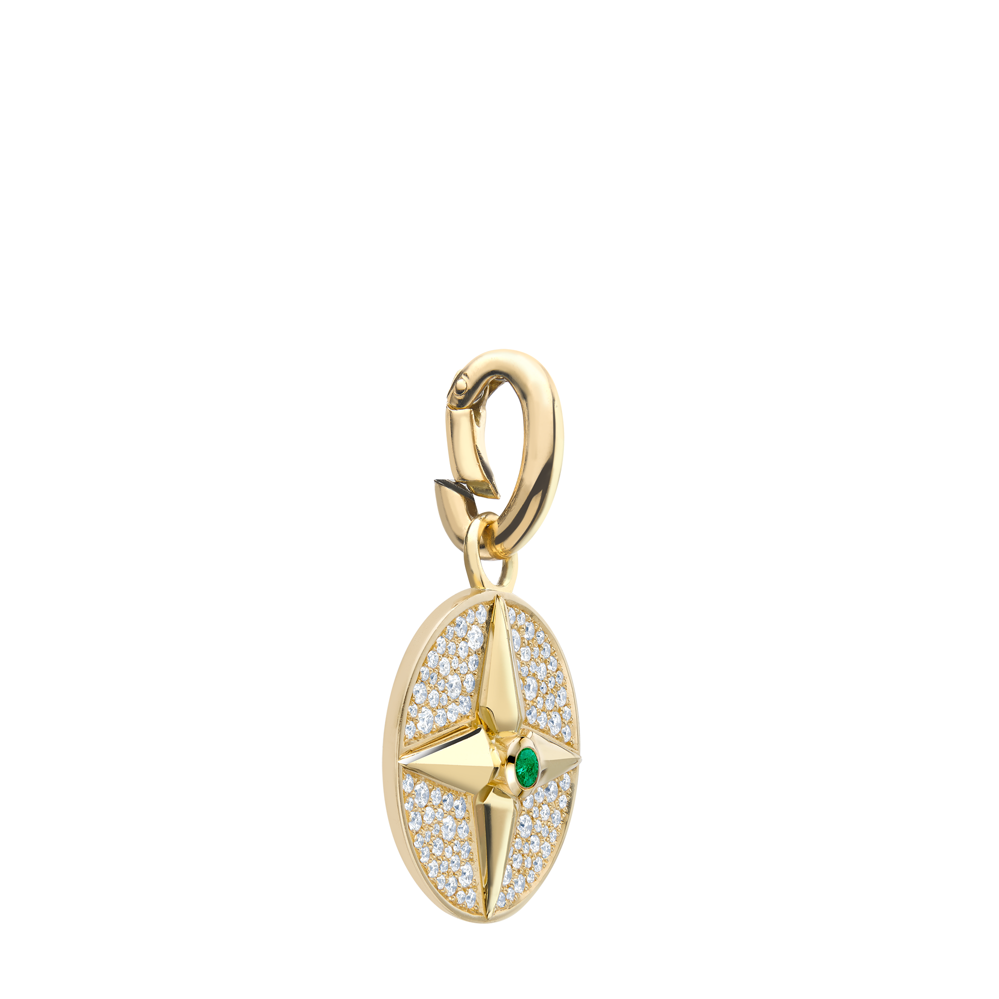 Emerald (May) Pendant Charm Brilliant cut, Claw set_2