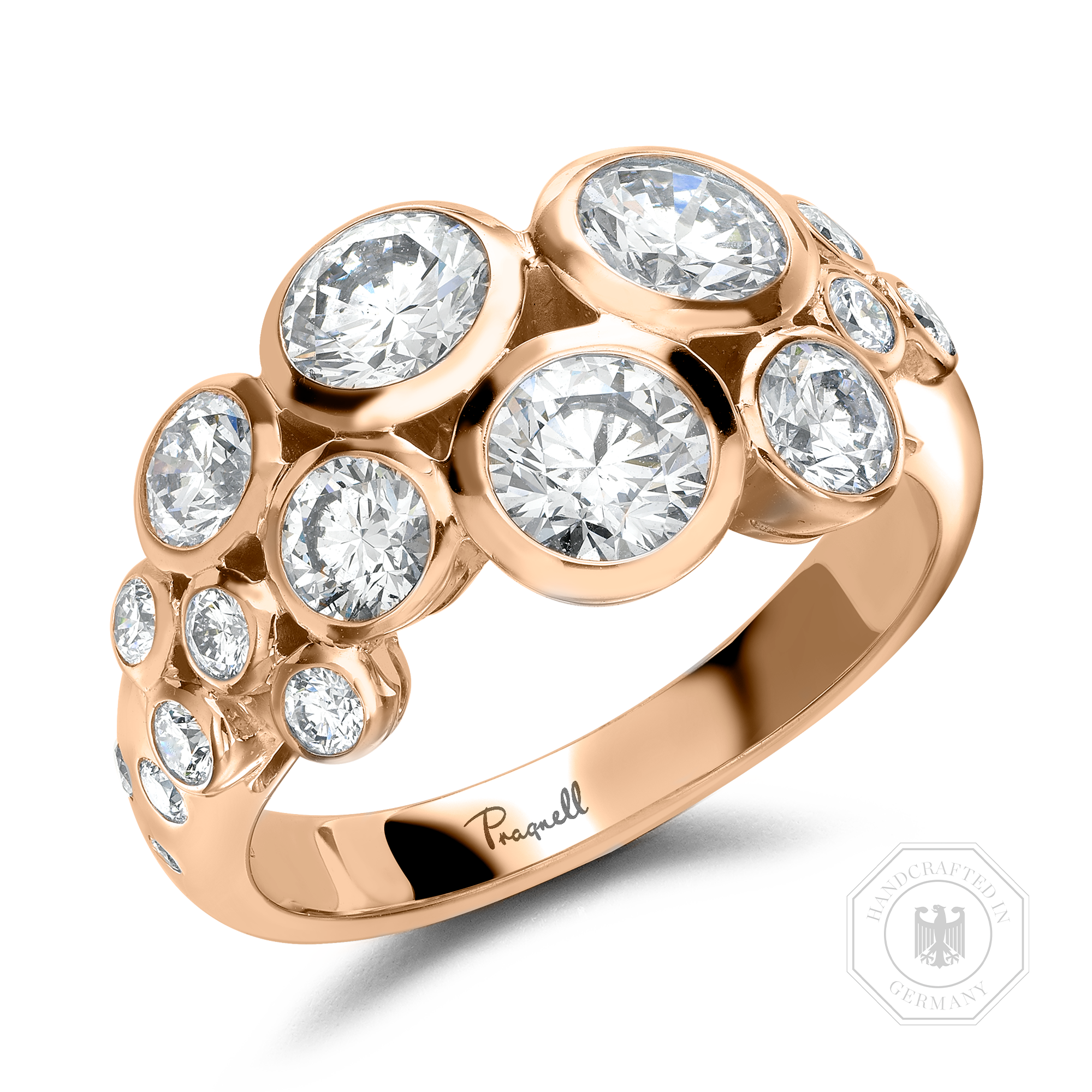 Bubbles Diamond Dress Ring Brilliant Cut, Rubover Set_1
