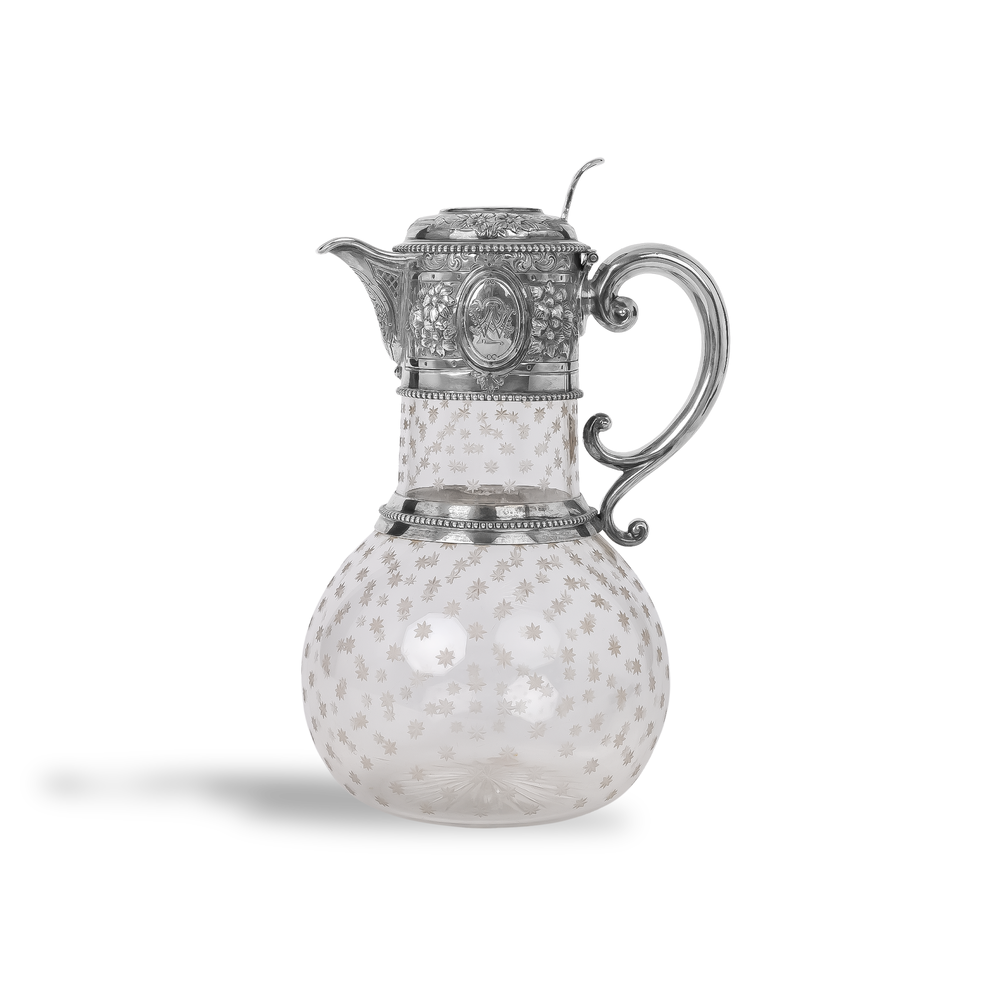 Silver Antique Mounted Claret Jug Hallmarked Sheffield_1