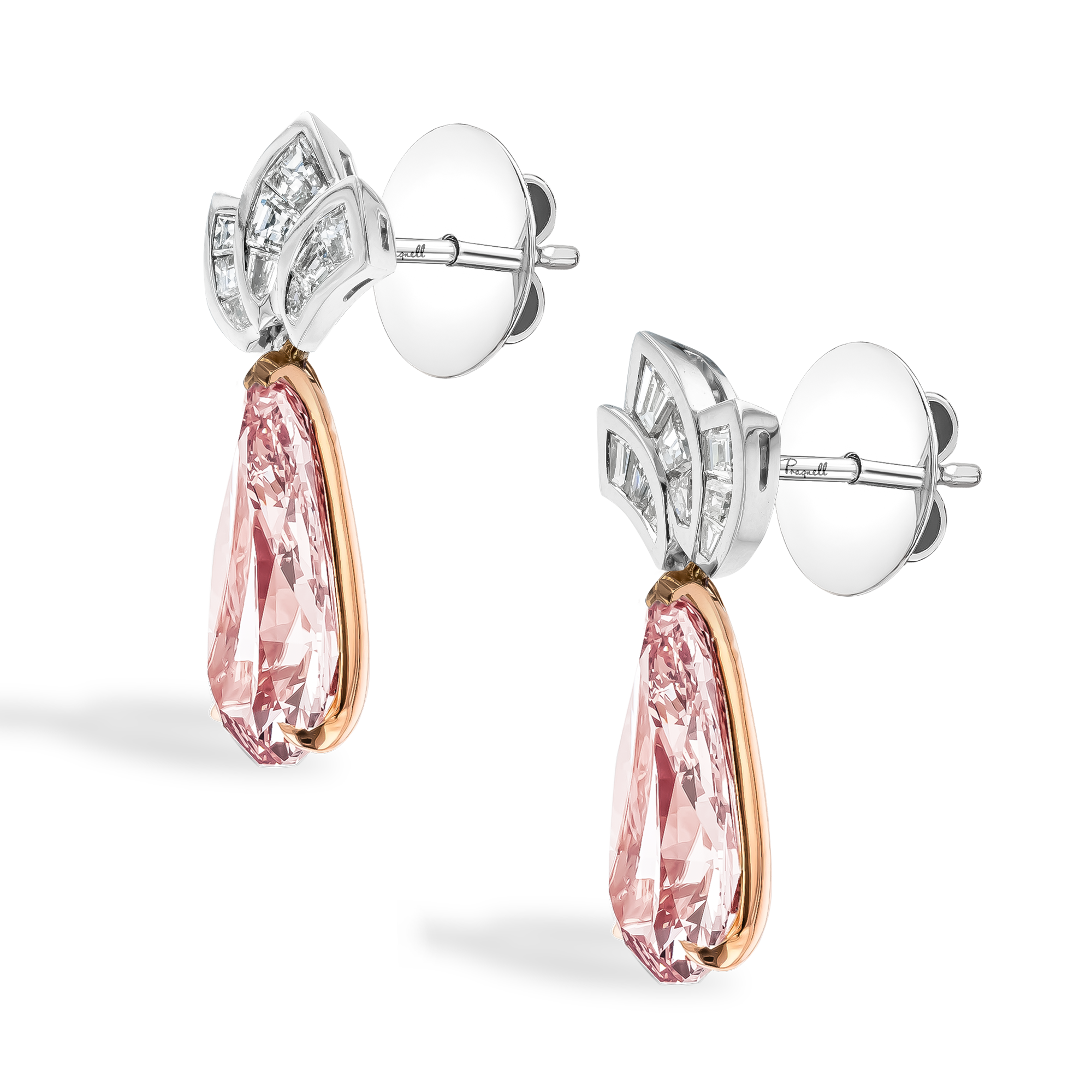 Masterpiece Manhattan 11.07ct Pink Diamond Drop Earrings Pear Shape, Claw Set_2