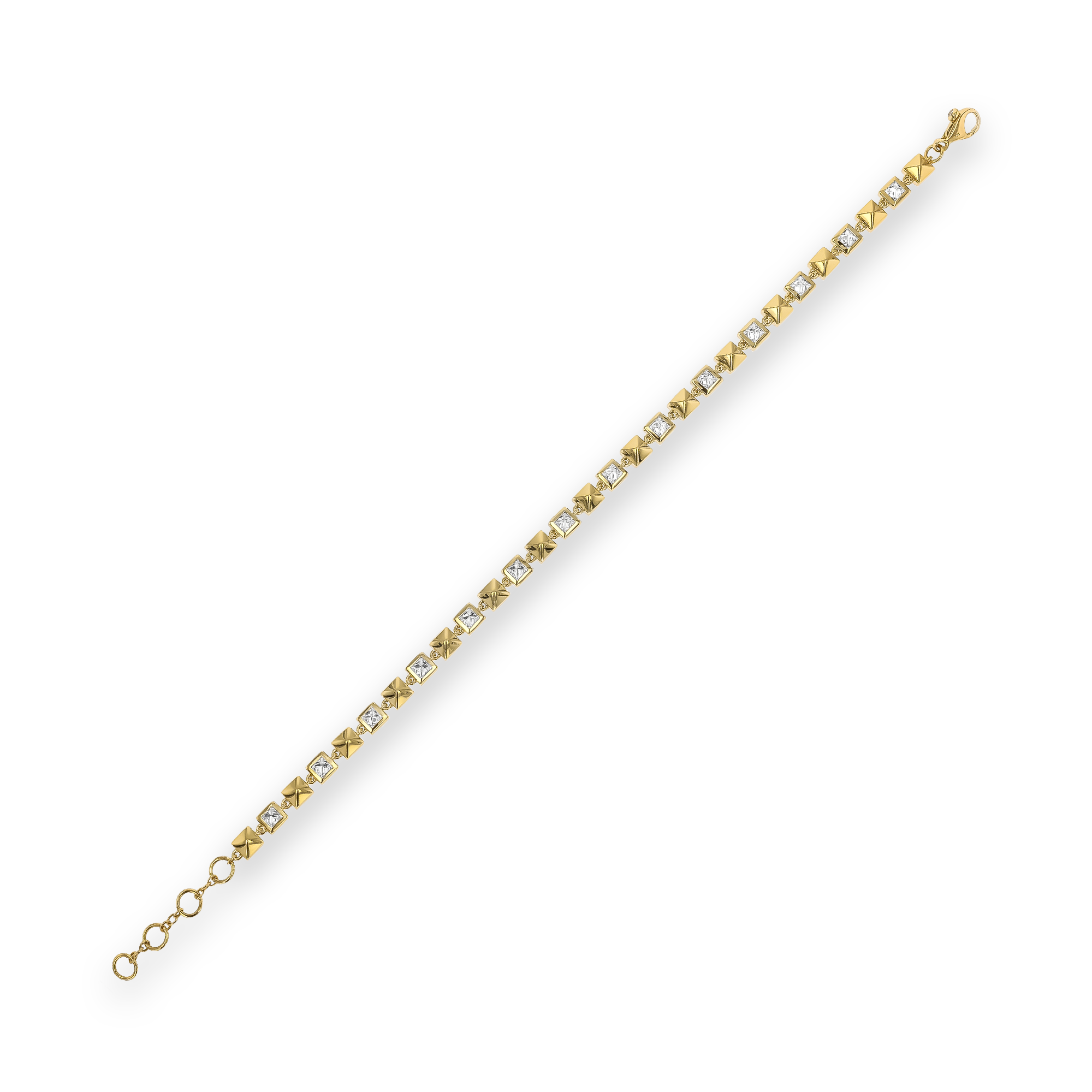 RockChic 1.22ct Inverted Princess Cut Diamond Bracelet Princess Cut, Rubover Set_2