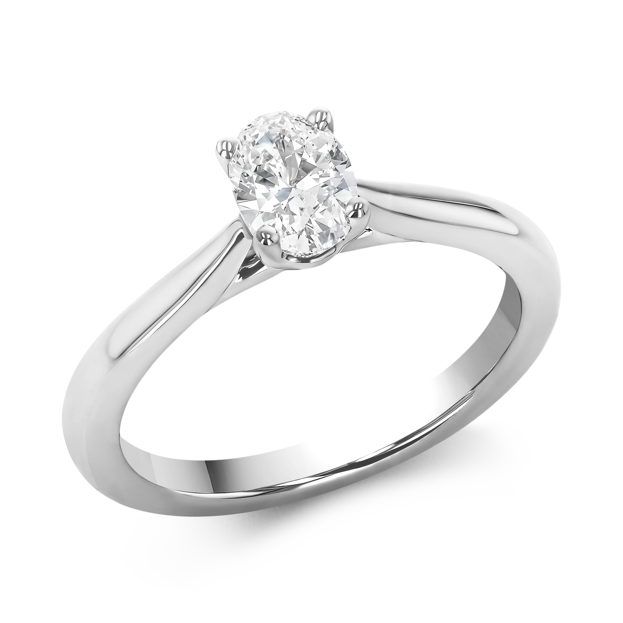Gaia 0.50ct Diamond Solitaire Ring Oval Cut, Claw Set_1