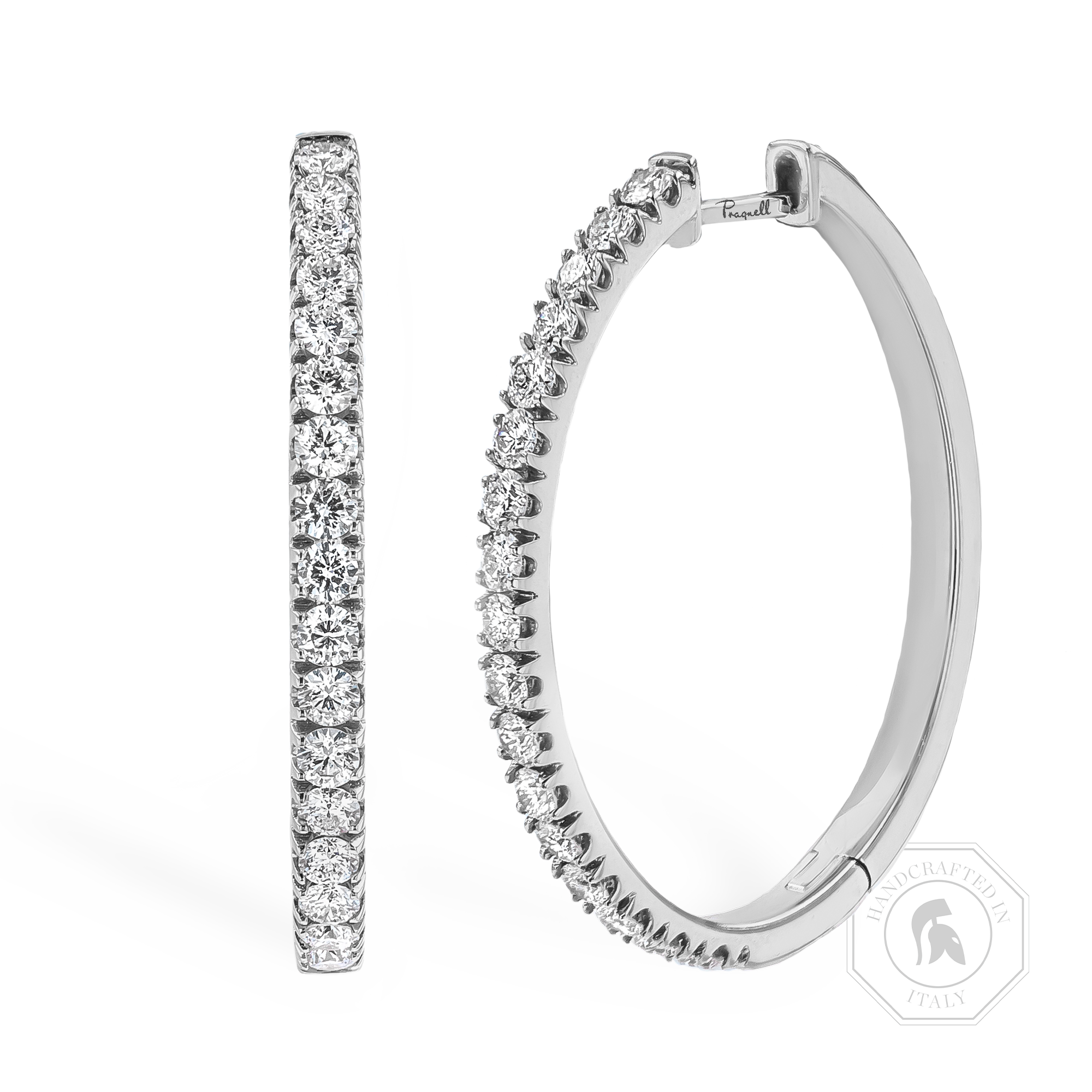 Brilliant Cut 0.96ct Diamond Half Hoop Earrings Brilliant cut, Claw set_1