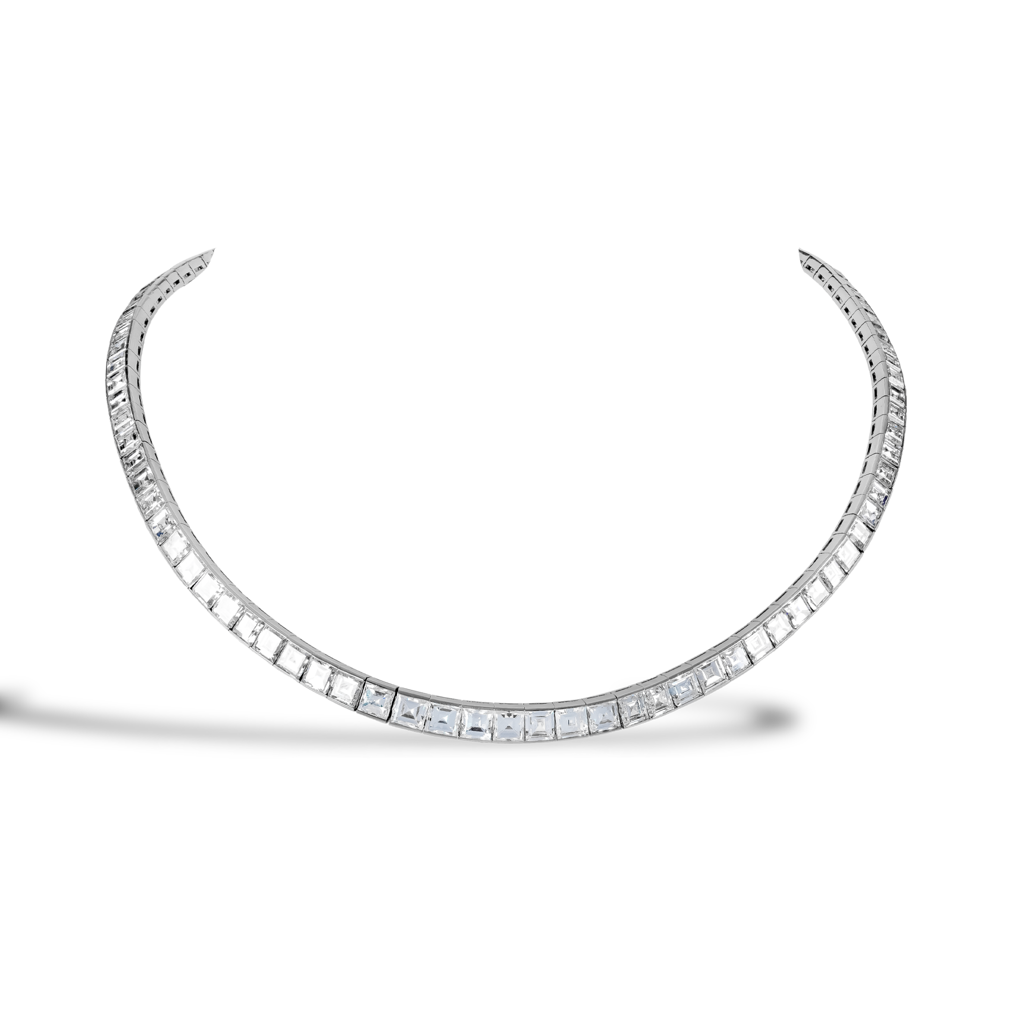 Asscher Cut 35.00ct Diamond Line Necklace Asscher Cut, Channel Set_1