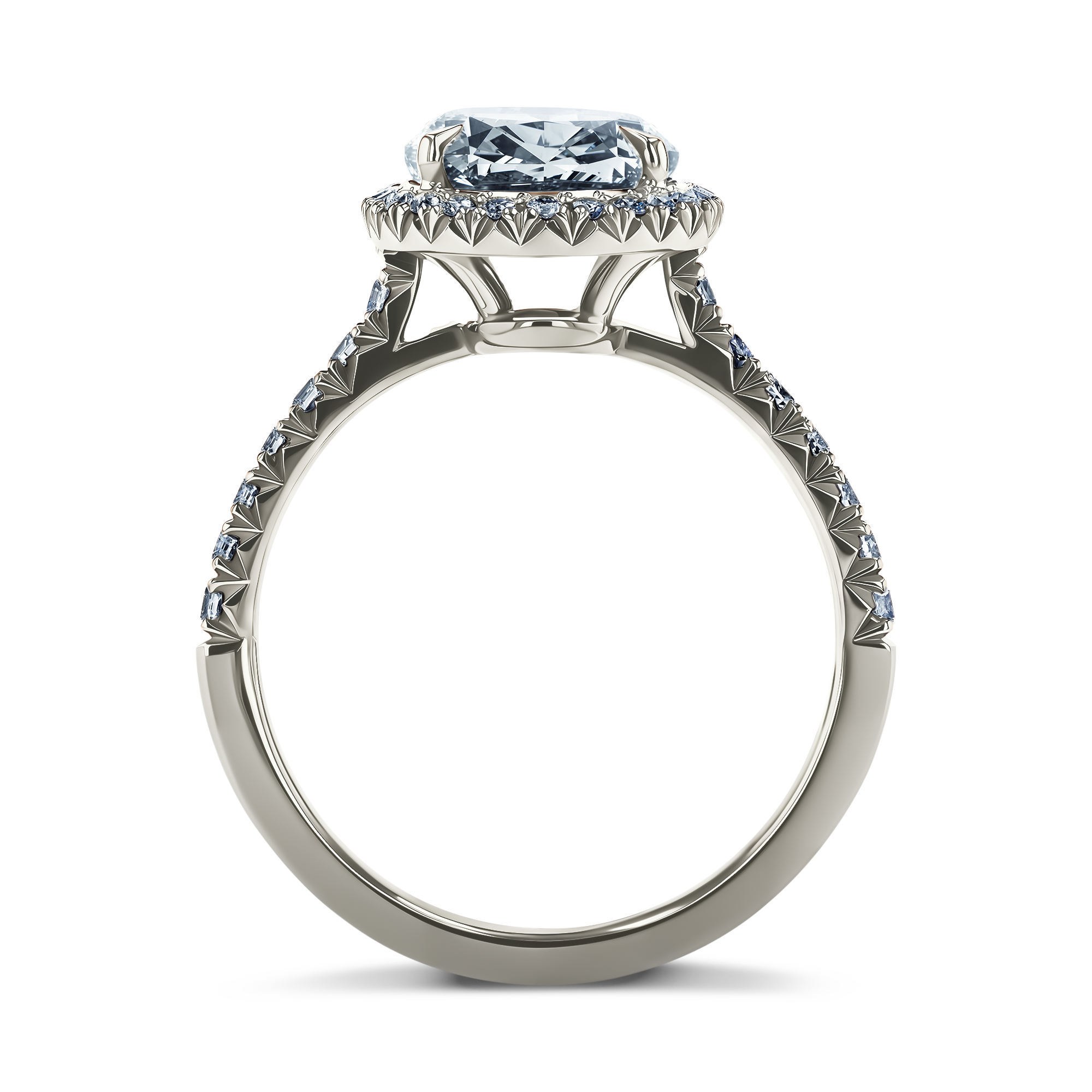 Masterpiece Celestial Fancy Blue-Grey Oval Cut Diamond Ring Oval & Brilliant Cut, Claw Set_3