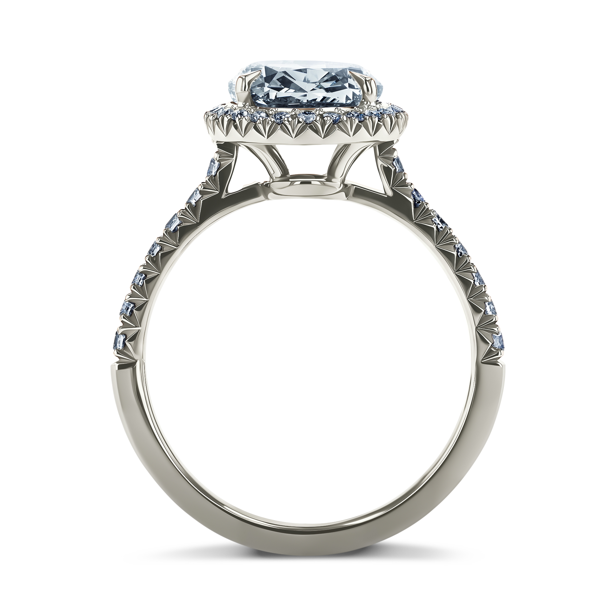 Masterpiece Celestial Fancy Blue-Grey Oval Cut Diamond Ring Oval & Brilliant Cut, Claw Set_3