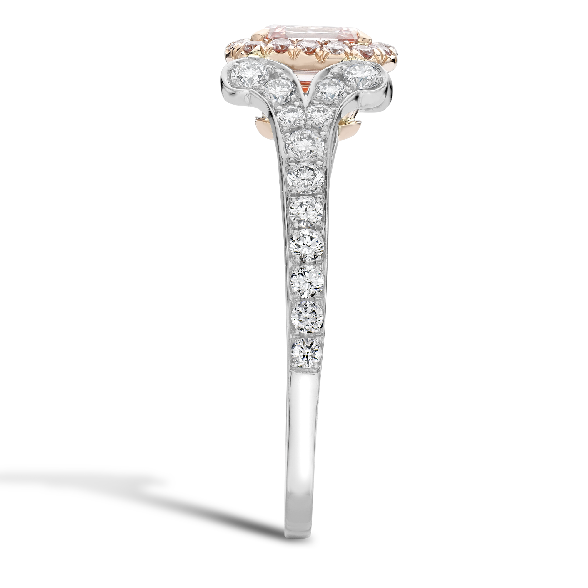Masterpiece Cléo Setting  Fancy Intense Pink Diamond Ring Emerald Cut, Claw Set_4