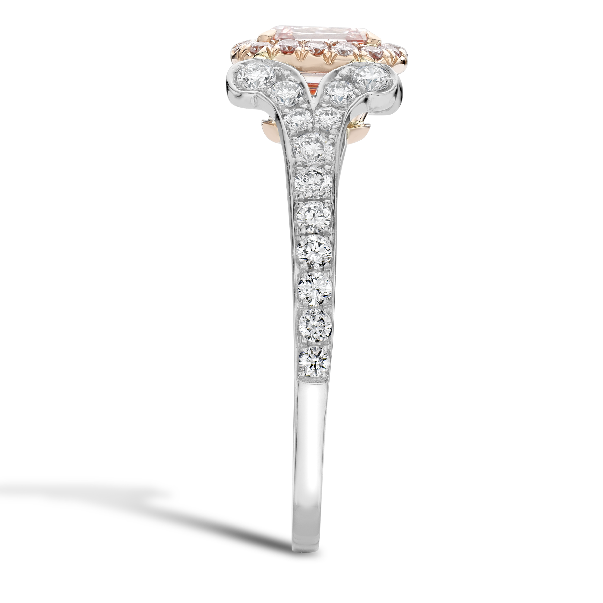 Masterpiece Cléo Setting  Fancy Intense Pink Diamond Ring Emerald Cut, Claw Set_4