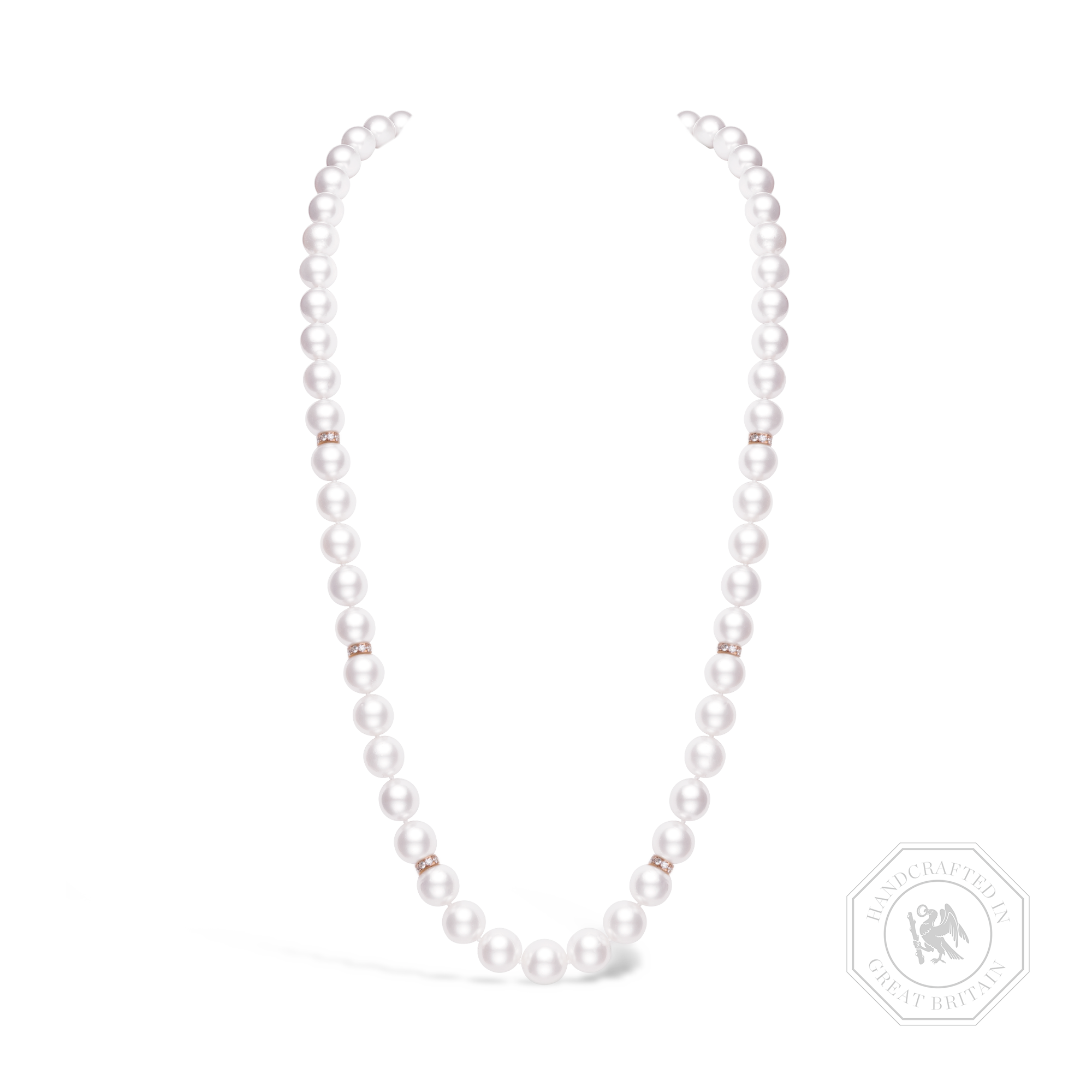 South Sea Pearl Necklace with Diamond Rondell Spacers 9.0mm - 13.7mm_1