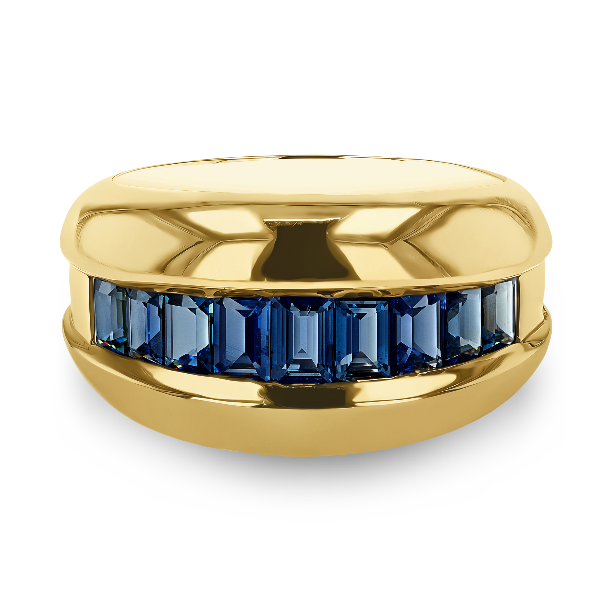 Cartier Sapphire Half Eternity Ring Baguette Cut, Rubover Set_2