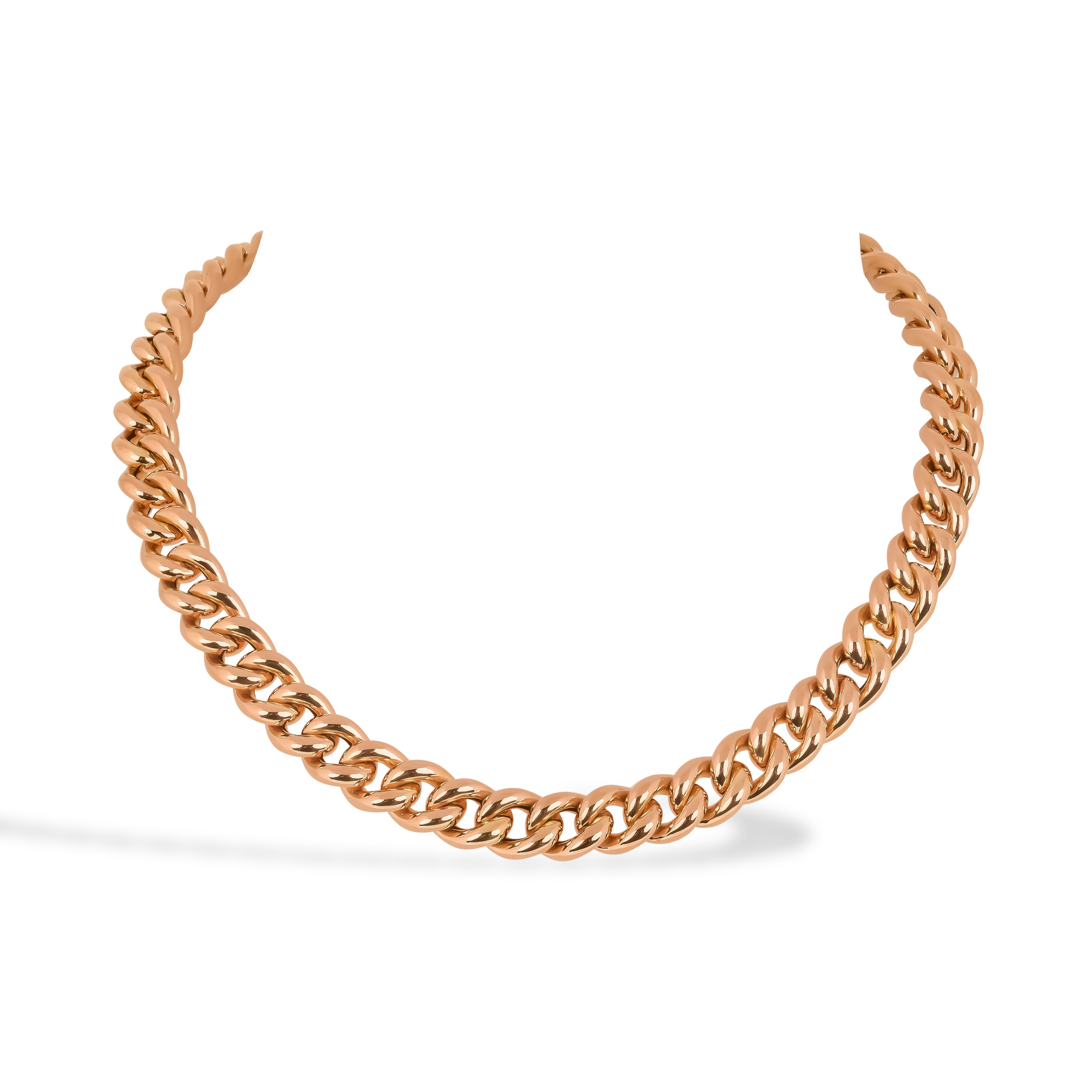 Contemporary Gold Curb Chain Necklace _1