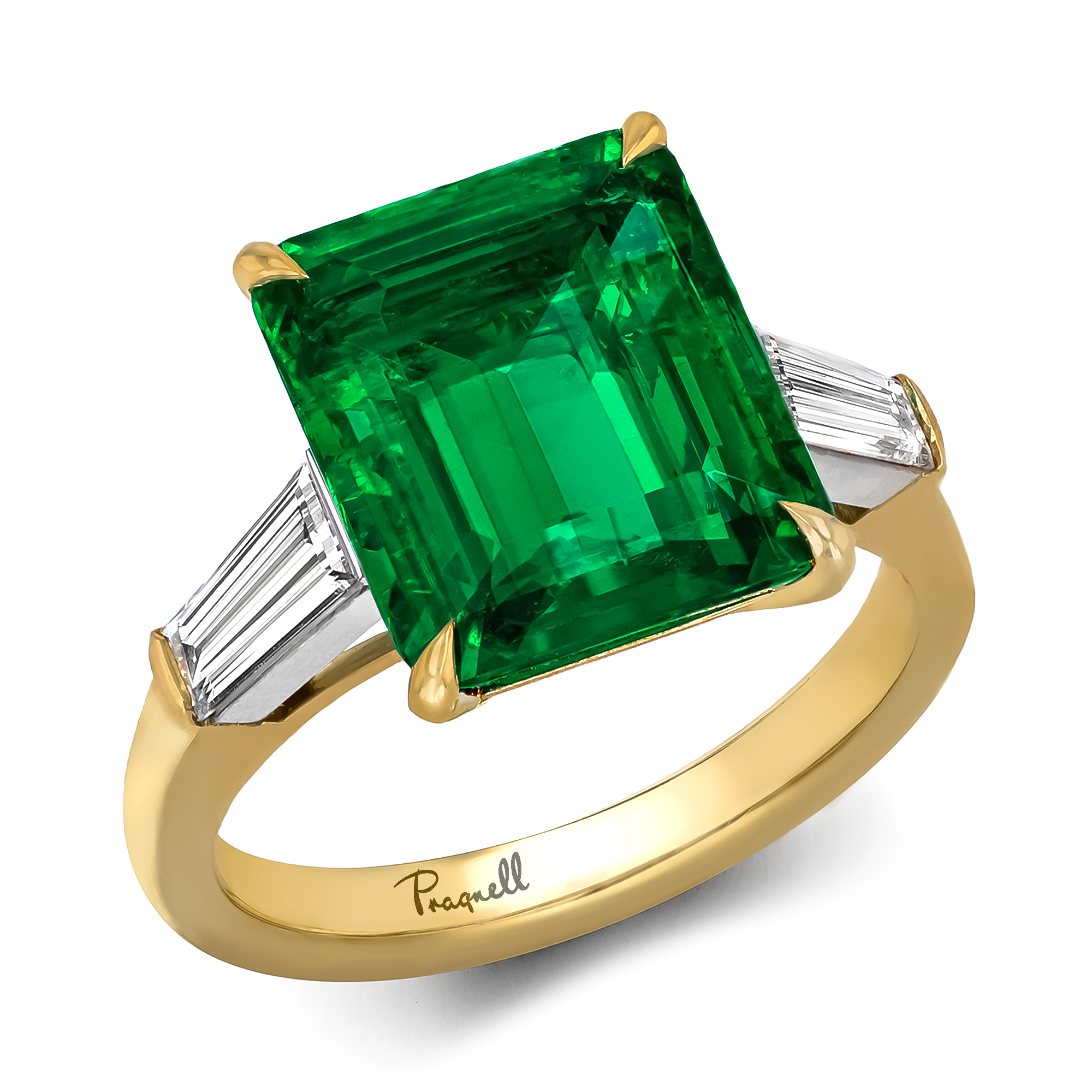 Masterpiece Regency 5.19ct Colombian Emerald and Diamond Ring Rectangular Step Cut, Claw Set_1