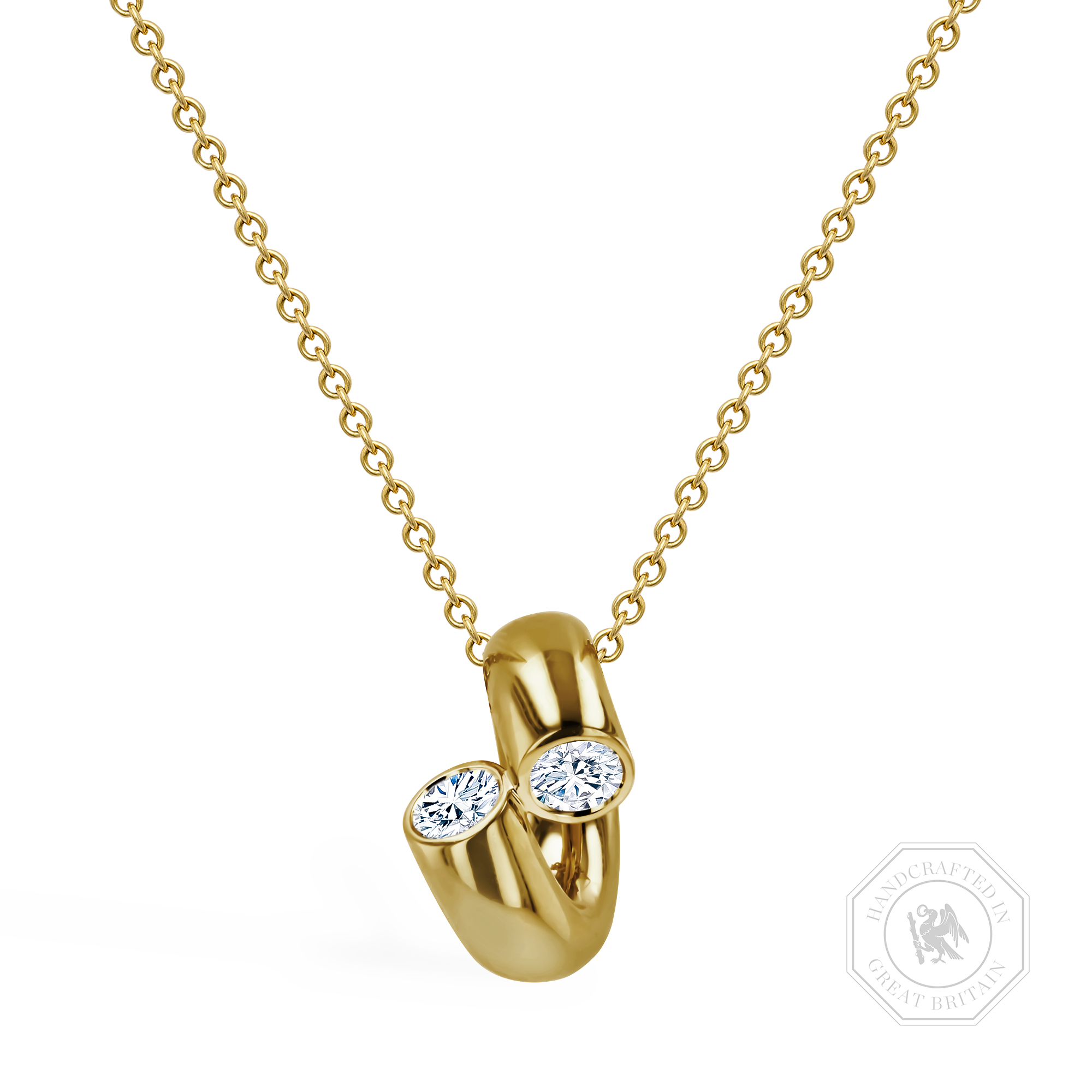 Eclipse 0.30ct Single Row Diamond Spring Pendant Brilliant Cut, Rubover Set_1