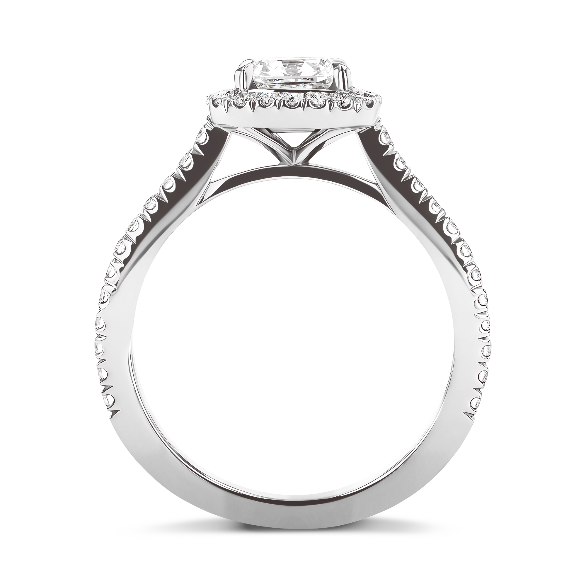 Celestial 0.73ct Cushion Cut Diamond Cluster Ring Cushion Cut, Claw Set_3