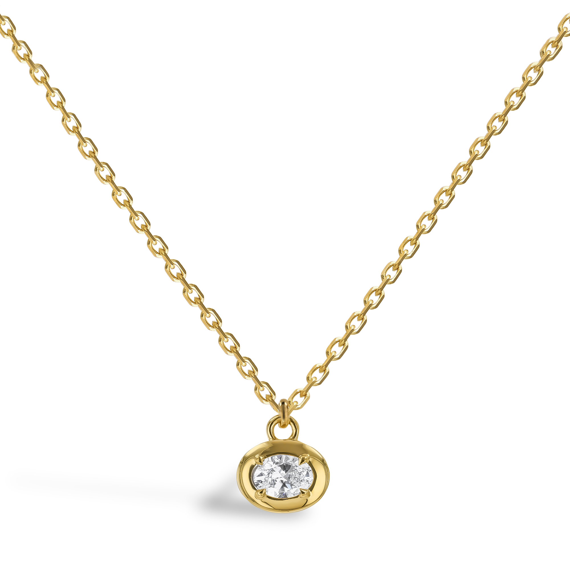 Skimming Stone 0.50ct Diamond Pendant Oval Cut, Claw Set_1