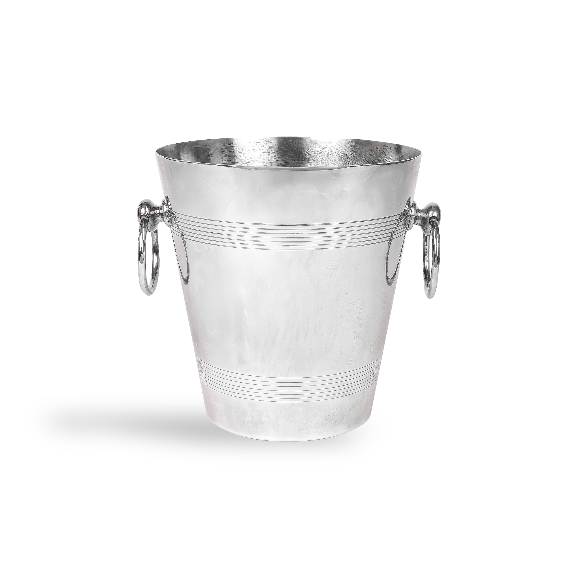 Silver Plated Ice Bucket with Ring Handles _1