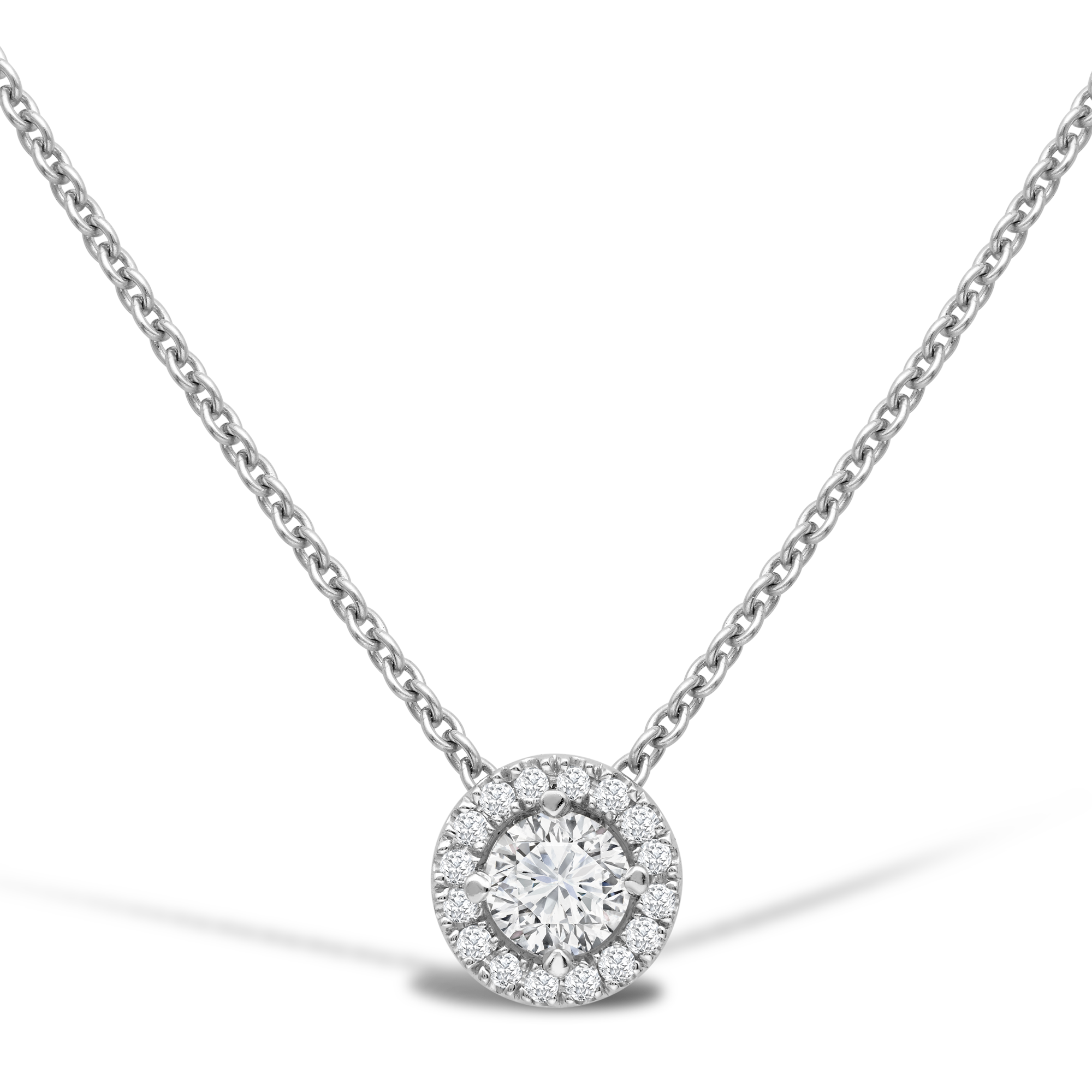 Brilliant Cut Diamond Pendant Cluster Pendant with Diamond Halo_1