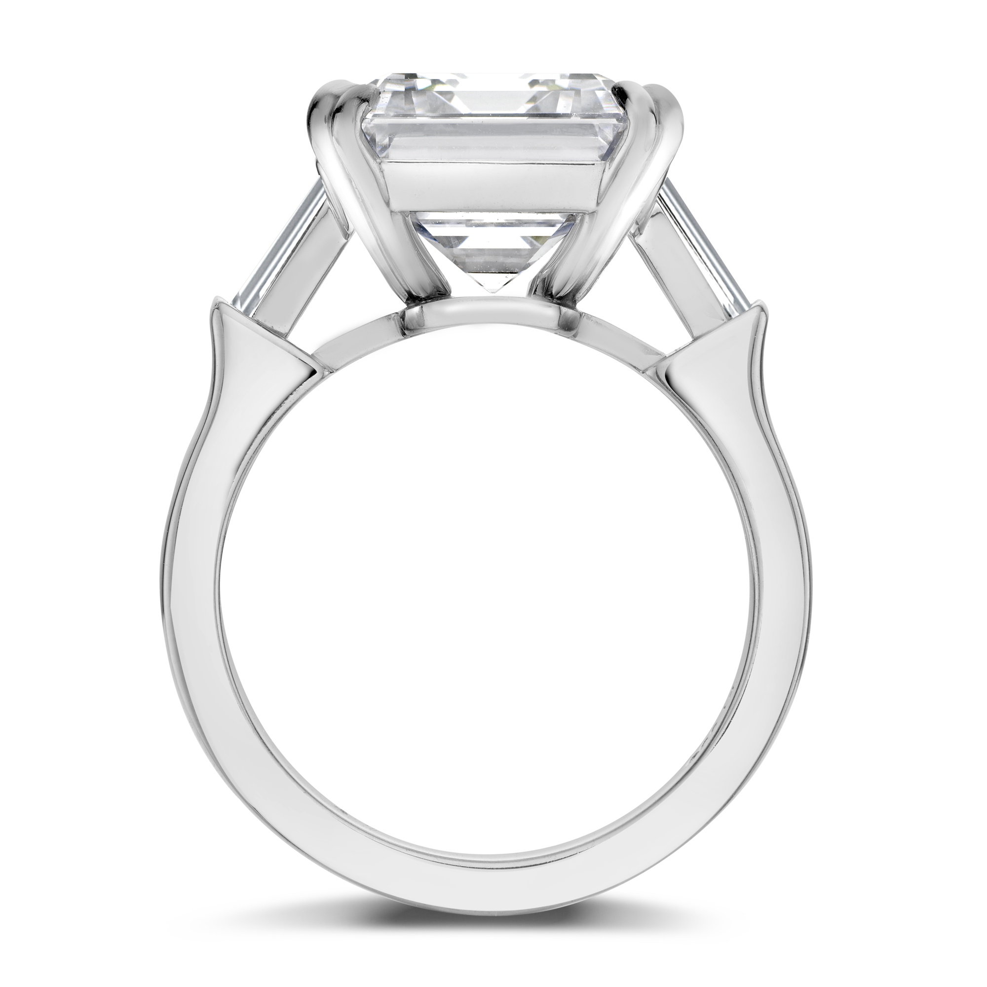Emerald Cut Diamond Solitaire Ring Emerald Cut, Four Claw Set_3