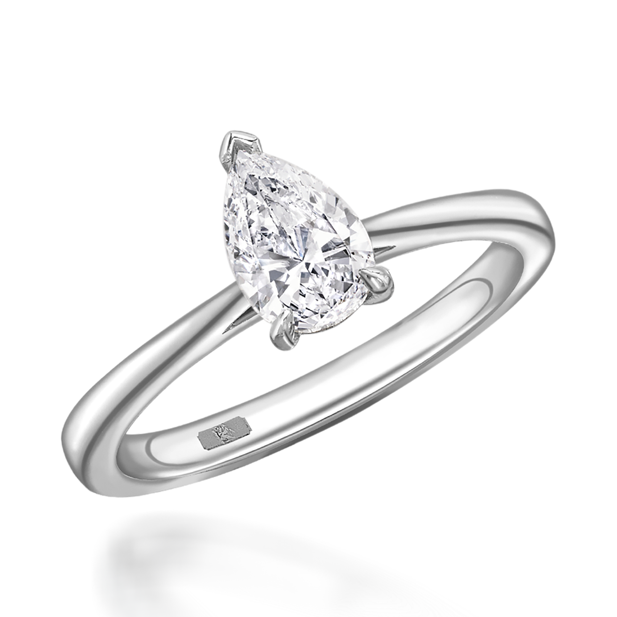 Classic 0.51ct Diamond Solitaire Ring Pearshape, Claw Set_1