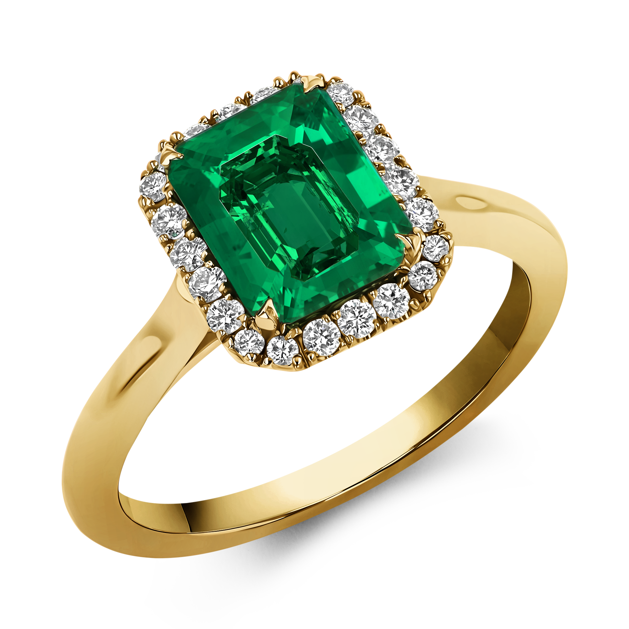 Colombian Trap Cut Emerald Ring Emerald Cut, Claw Set_1