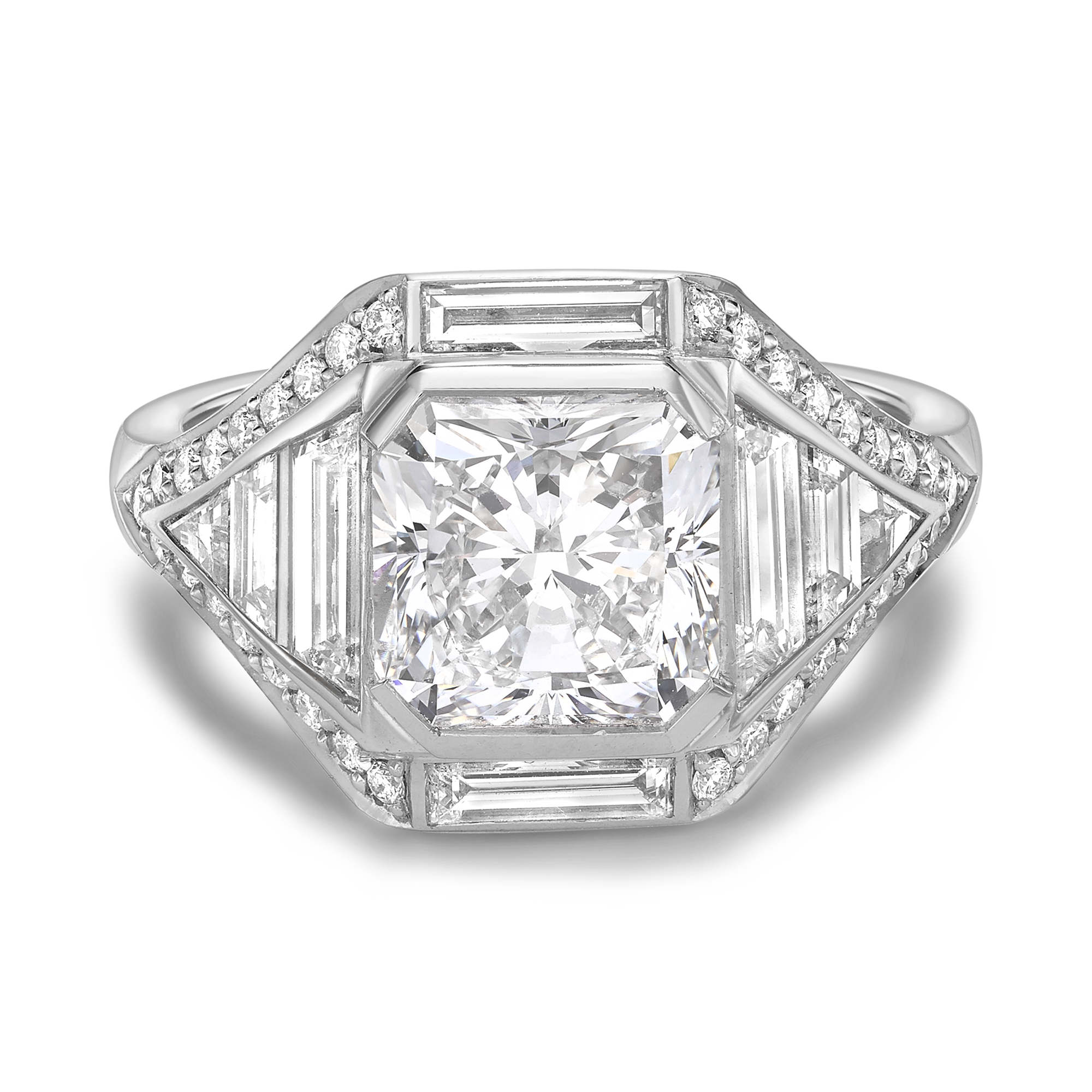 Masterpiece Astoria 3.01ct Radiant Cut Diamond Ring Radiant Cut, Channel Set_2