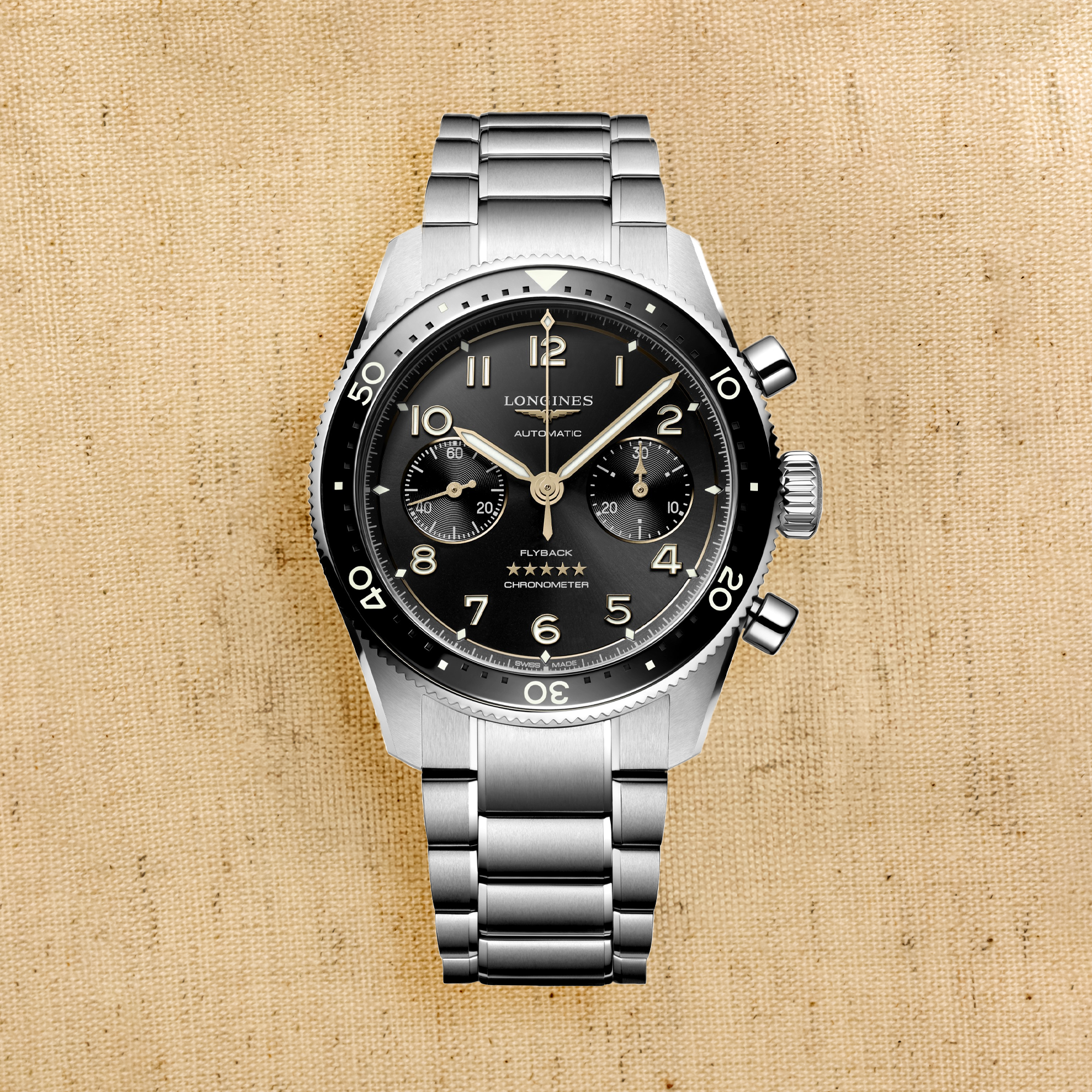 Longines Spirit 42mm, Black Dial, Arabic Numerals_1