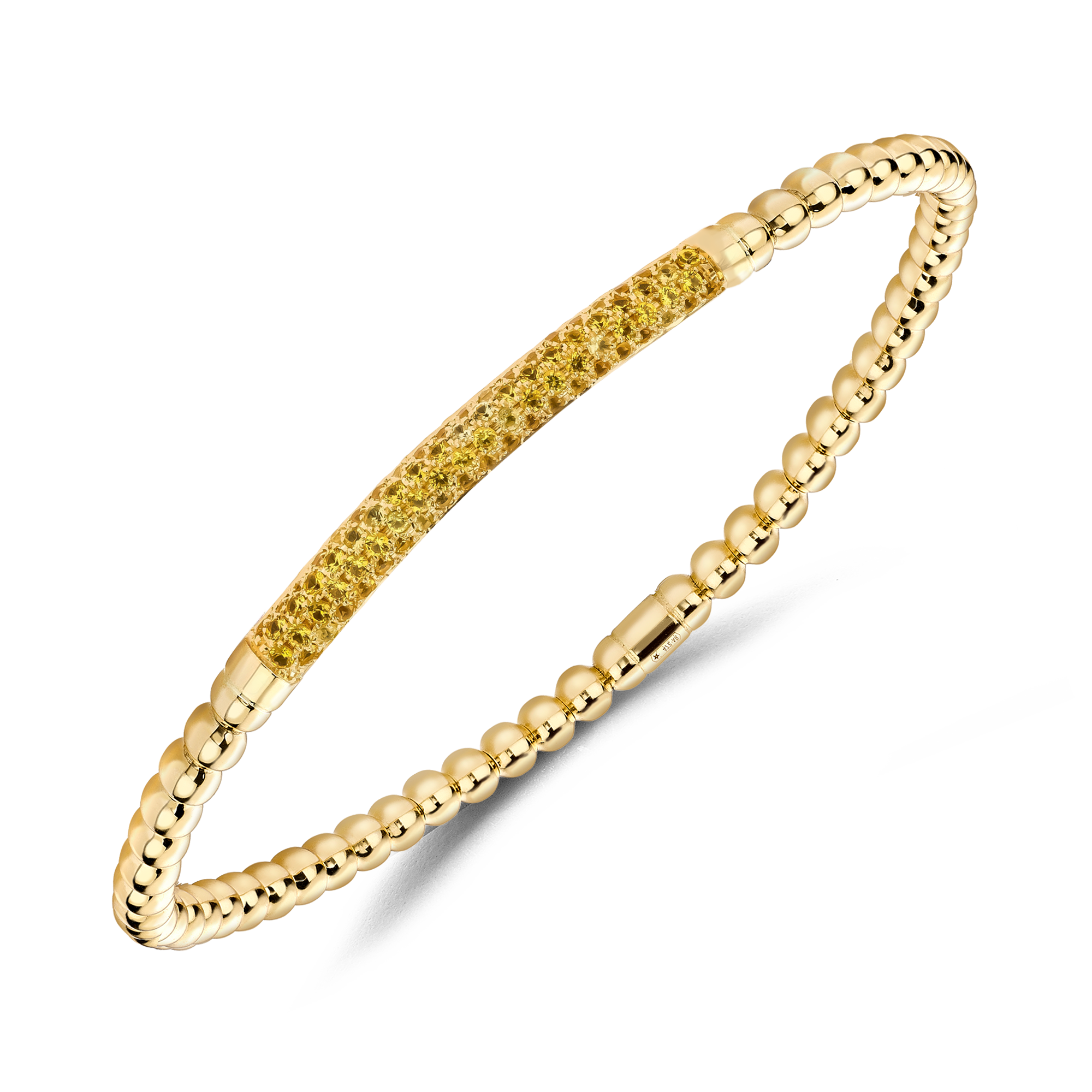 Bohemia 0.56ct Yellow Sapphire Expandable Bangle Brilliant Cut, Micro Pavé Set_2
