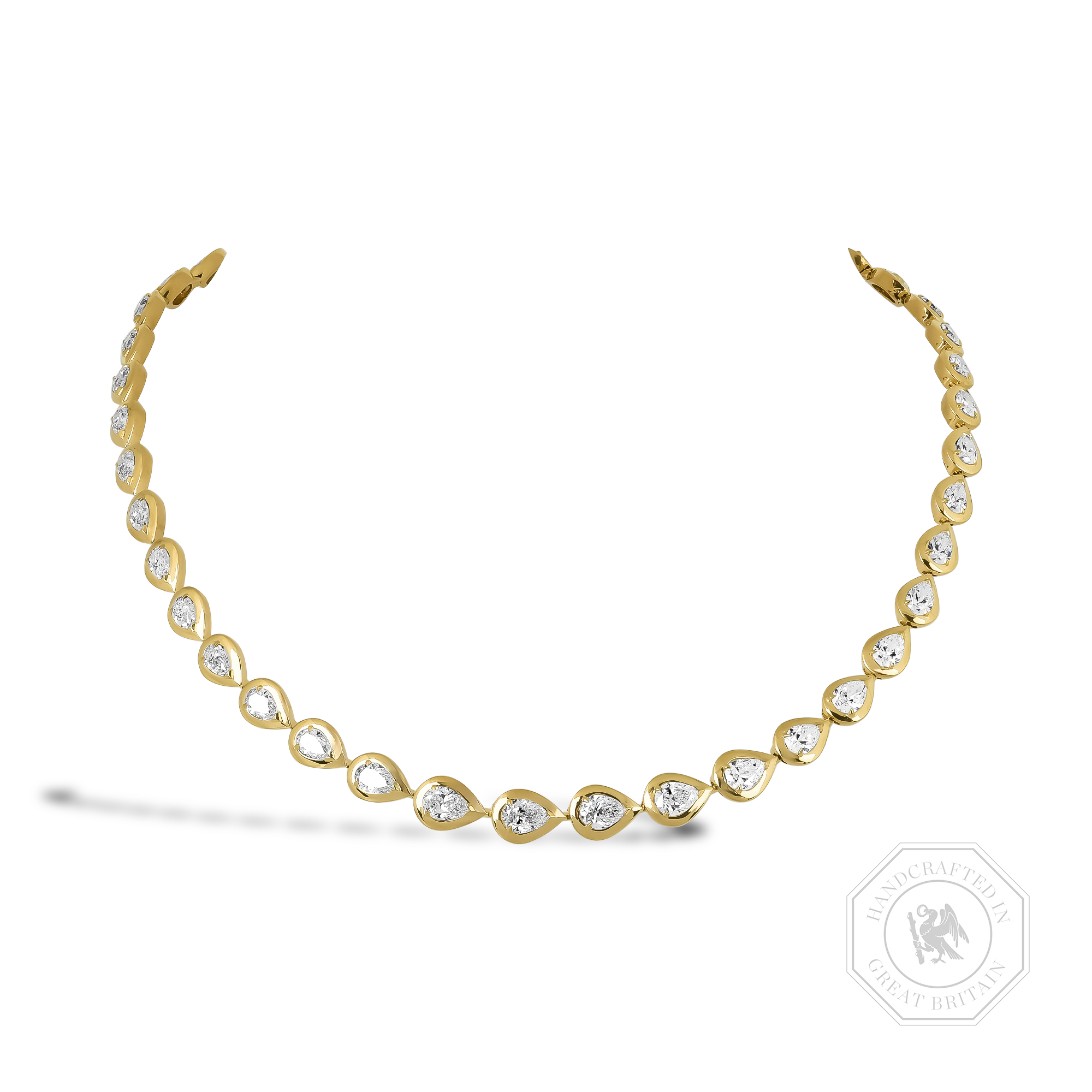 Skimming Stone Pear Shaped 14.94ct Diamond Necklace Pear Shape, Claw Set_1
