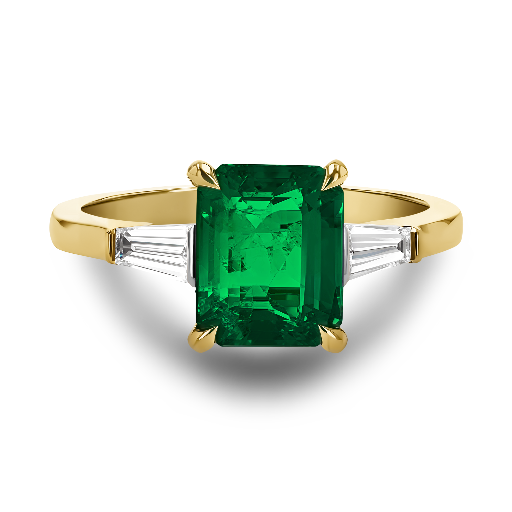 Regency 1.84ct Emerald and Diamond Ring Octagon Cut, Claw Set_2