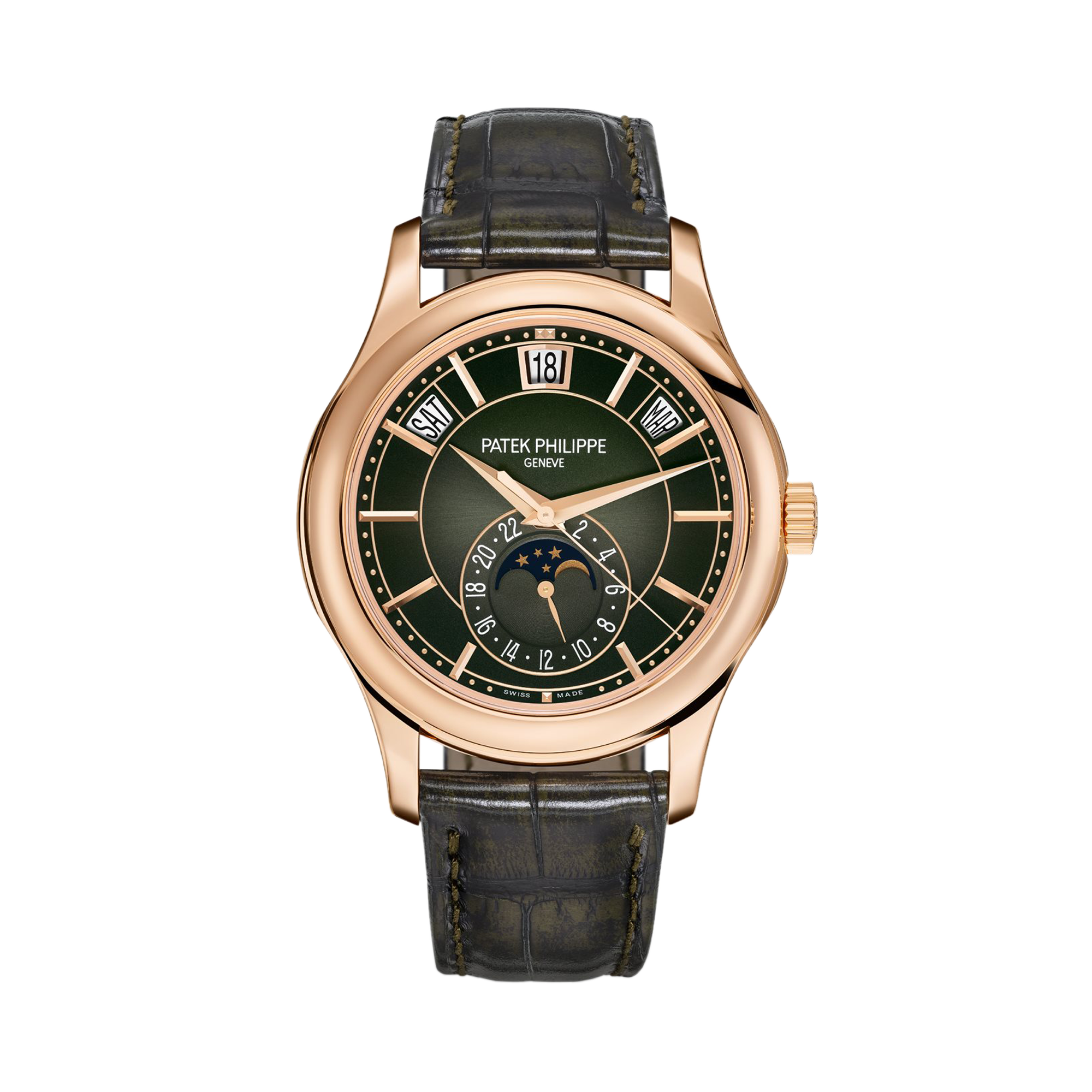 Patek Philippe Complications 40mm, Olive Green Dial, Baton Numerals_1