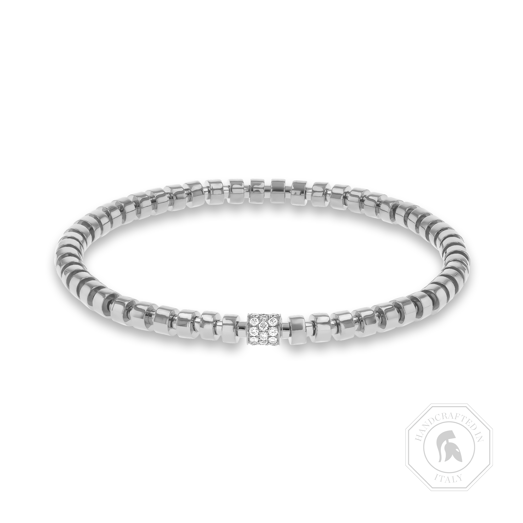 Amalfi 0.27ct Diamond Small Angular Link Expandable Bangle Brilliant Cut, Micro Pavé Set_1