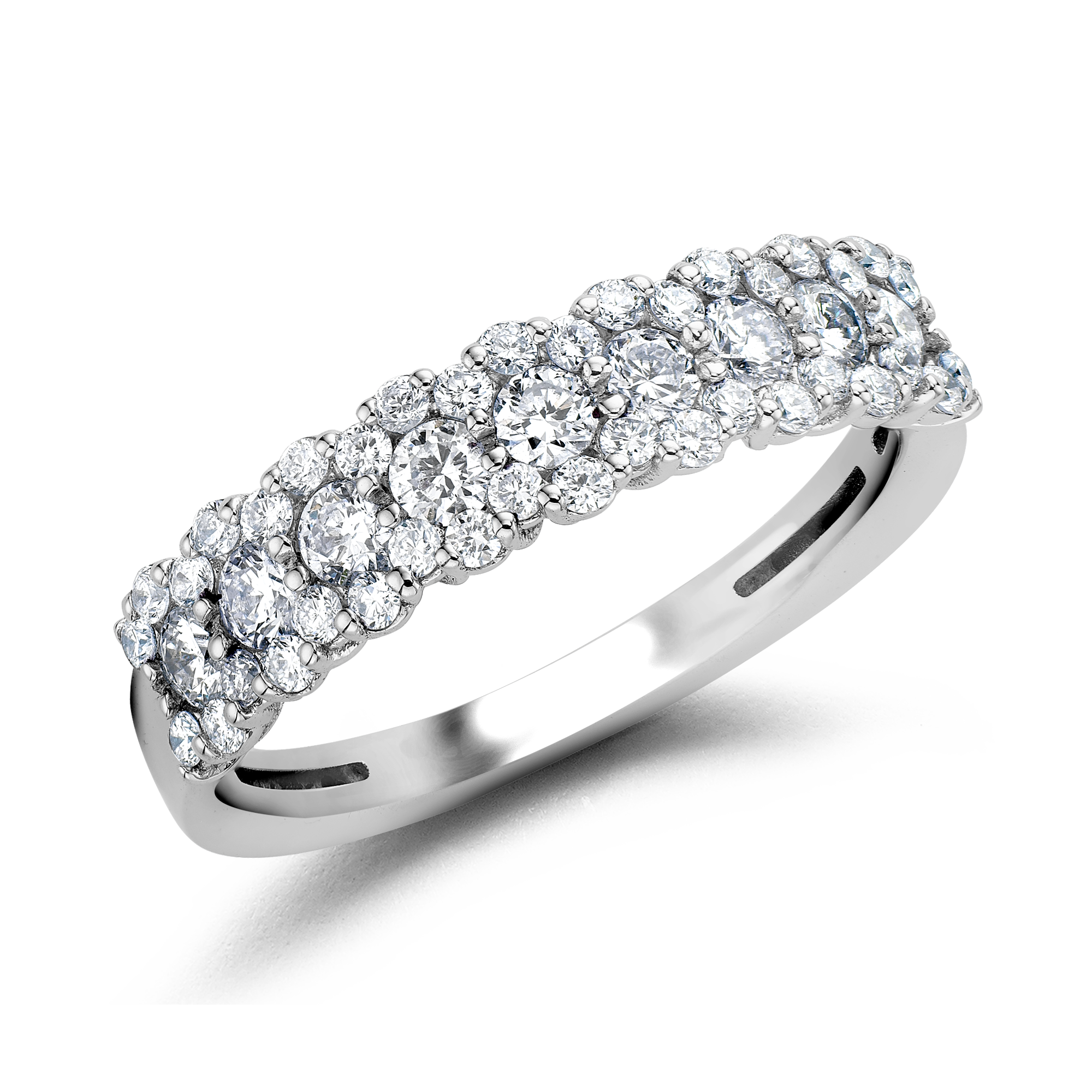 Brilliant Cut Diamond Half Eternity Ring Brilliant cut, Claw set_1