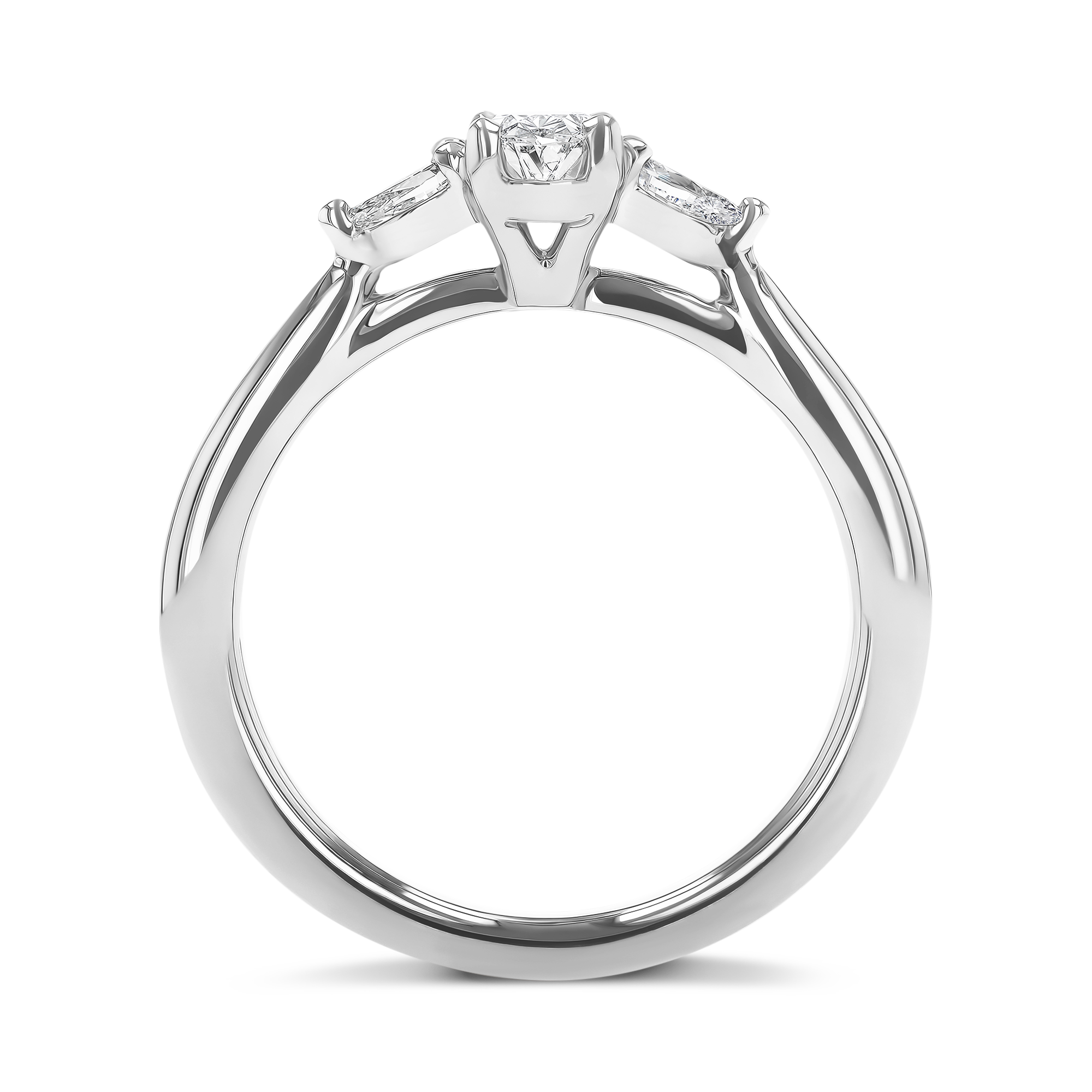 Oval and Pearshaped Three Stone Diamond Ring Oval Cut, Four Claw Set_3