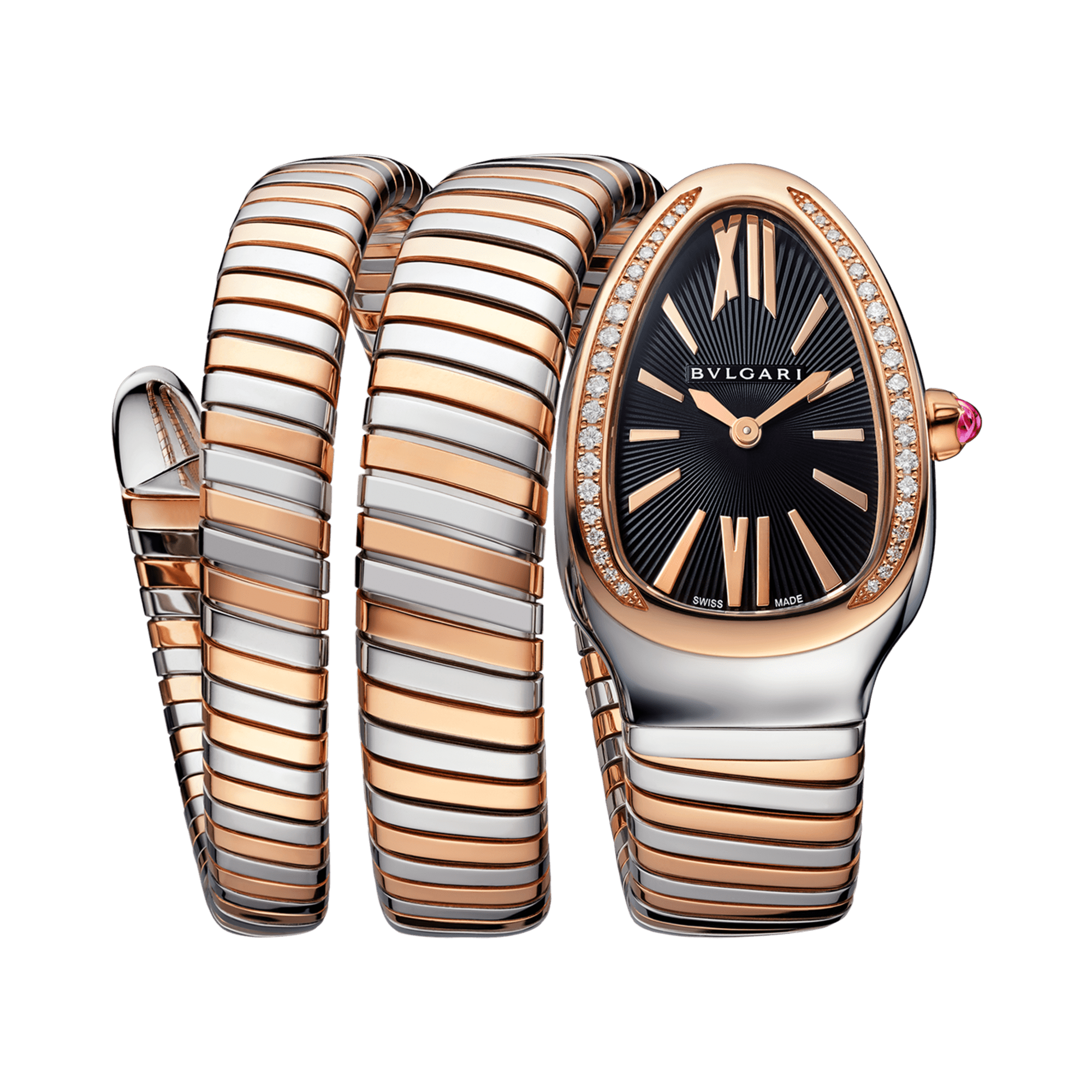 Bvlgari Serpenti Tubogas 35mm, Black Dial, Baton & Roman Numerals_1