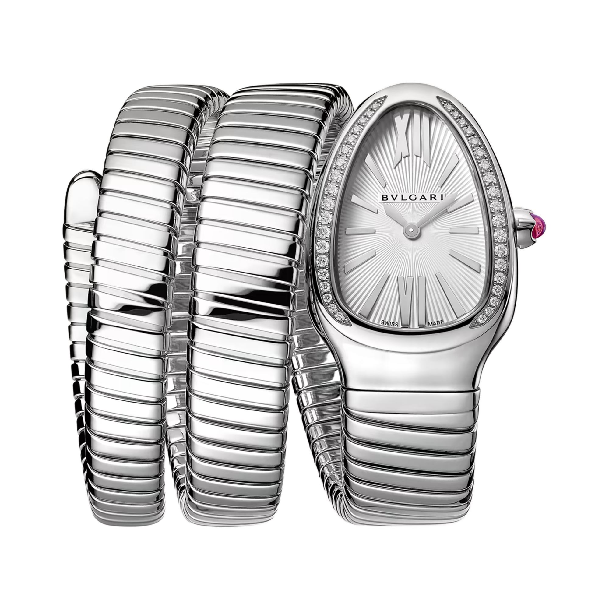 Bvlgari Serpenti Tubogas 35mm, Silver Dial, Baton & Roman Numerals_1