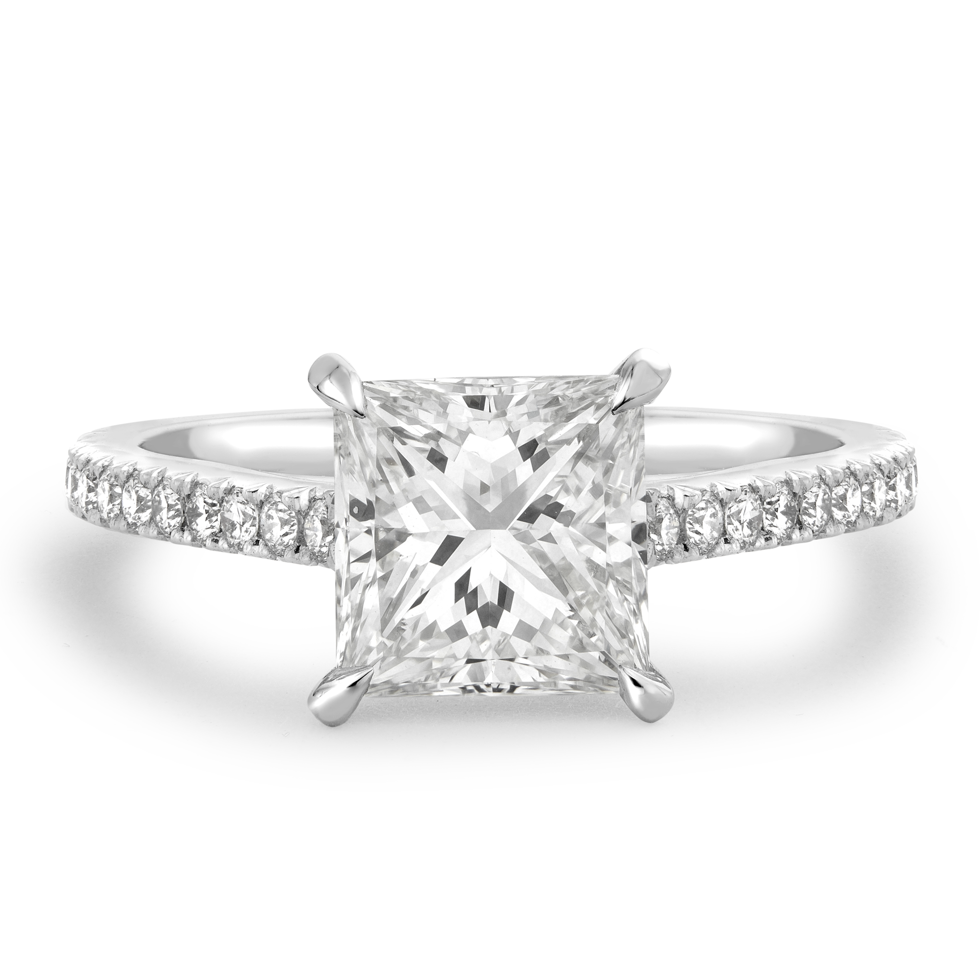 Princess Cut Diamond Ring Princess & Brilliant Cut, Claw & Channel Set_2