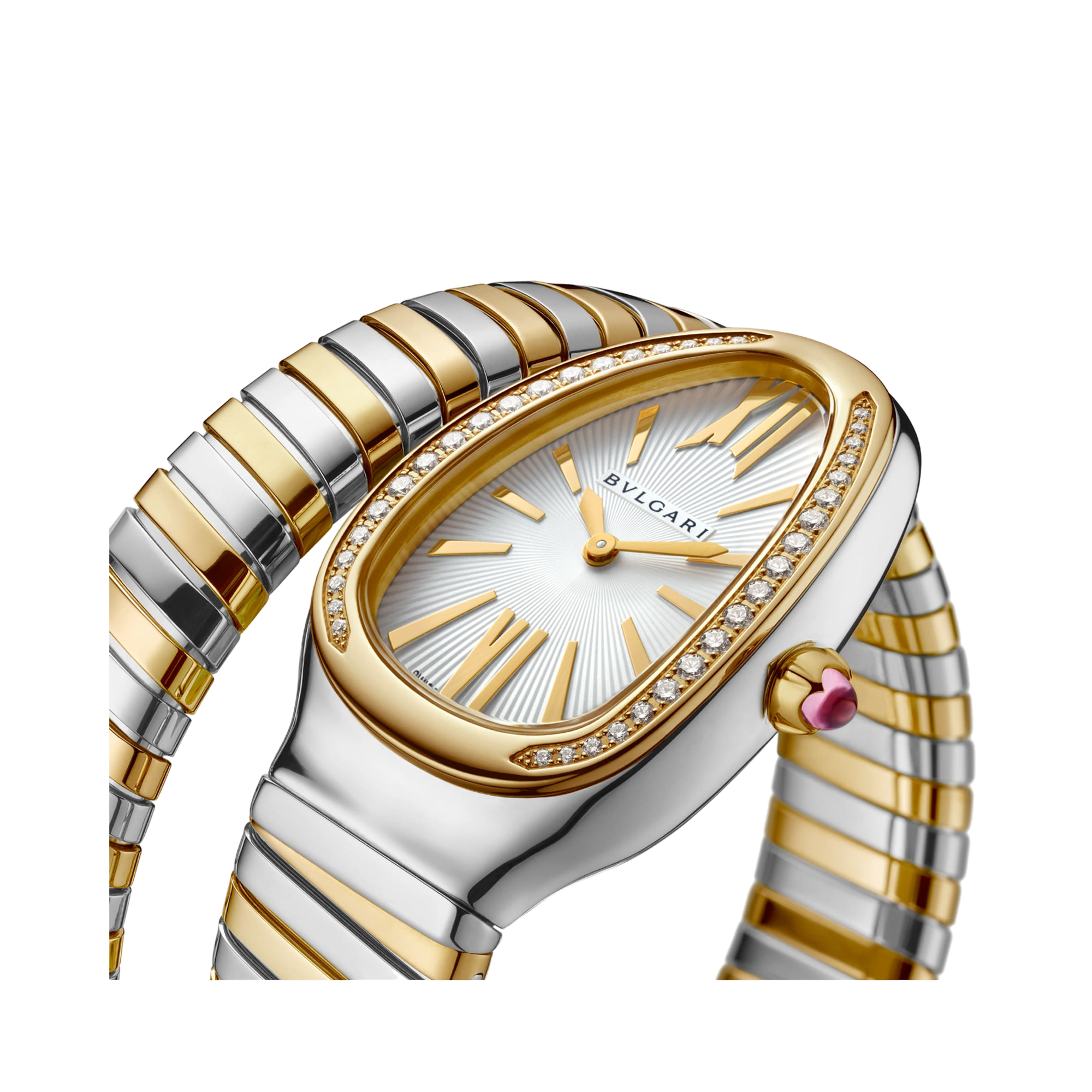 Bvlgari Serpenti Tubogas 35mm, White Dial, Baton & Roman Numerals_2