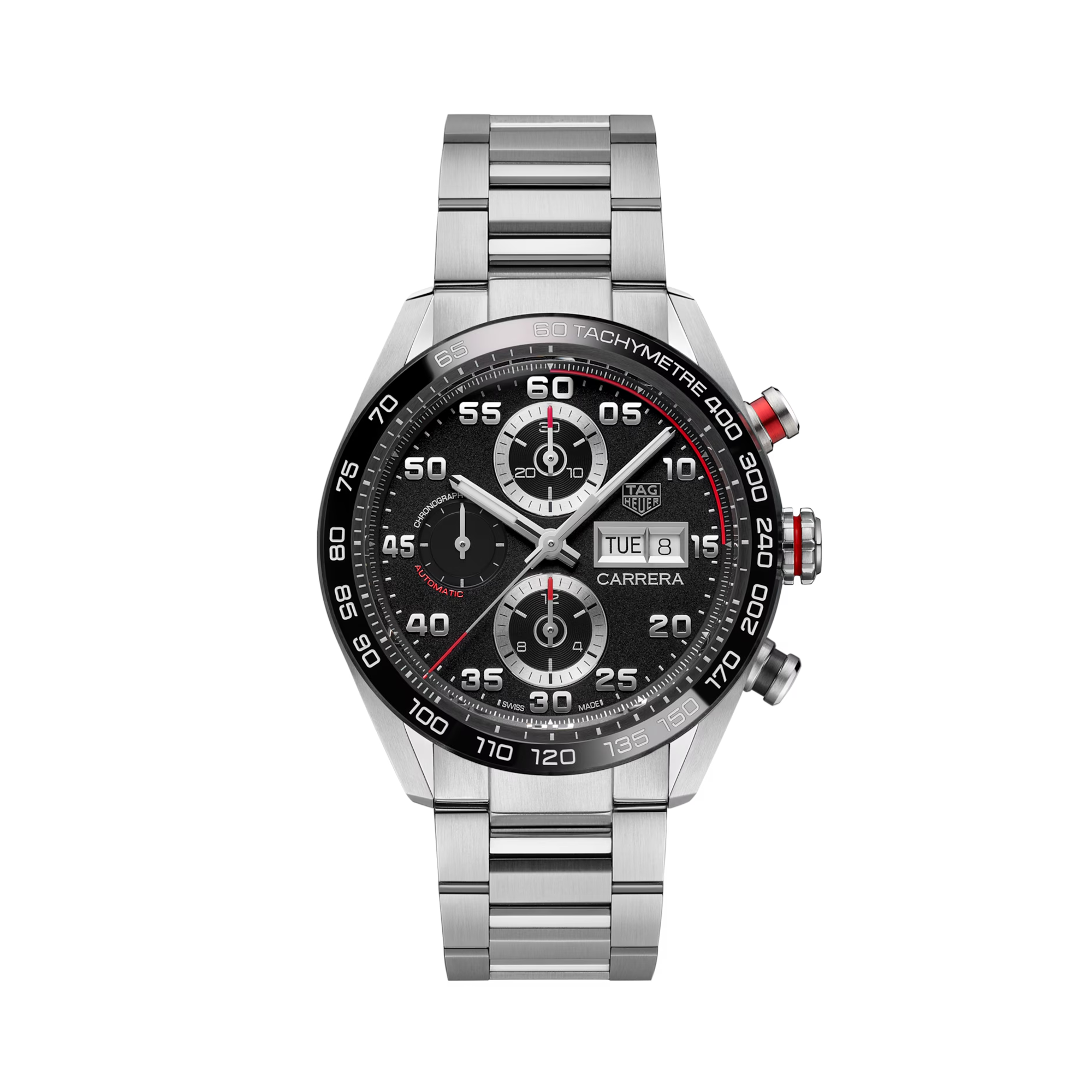 Tag Heuer Carrera Chronograph 44mm, Black Dial, Baton Numerals_1
