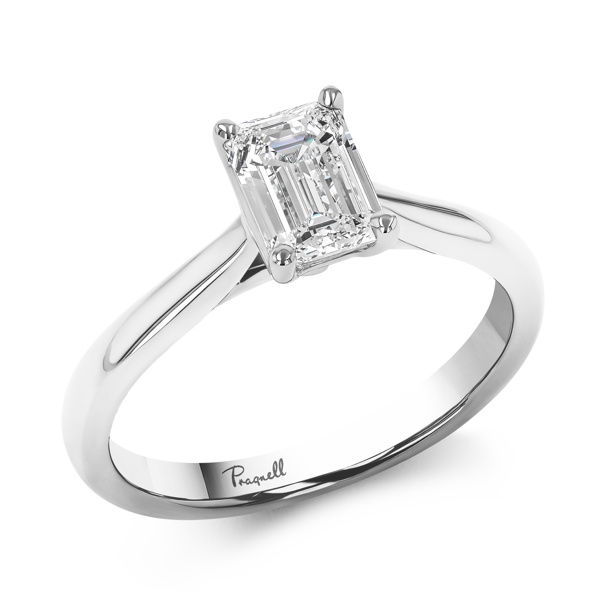 Gaia 0.50ct Emerald Cut Diamond Ring Emerald Cut, Claw Set_1