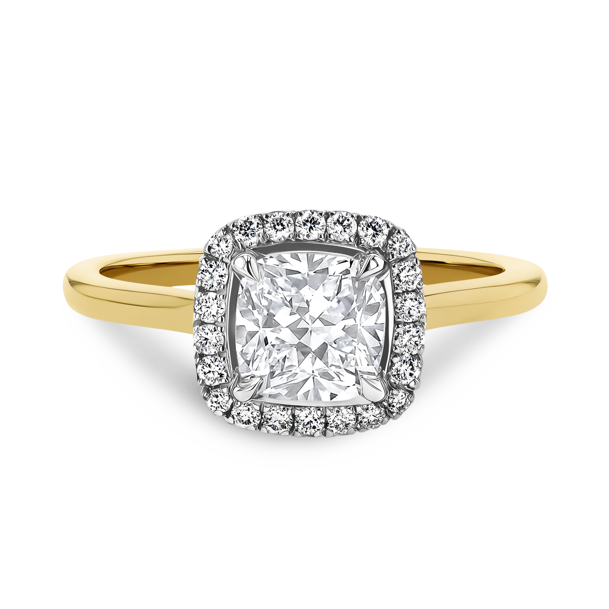 Celestial 1.02ct Cushion Cut Diamond Cluster Ring Cushion Cut, Claw Set_2